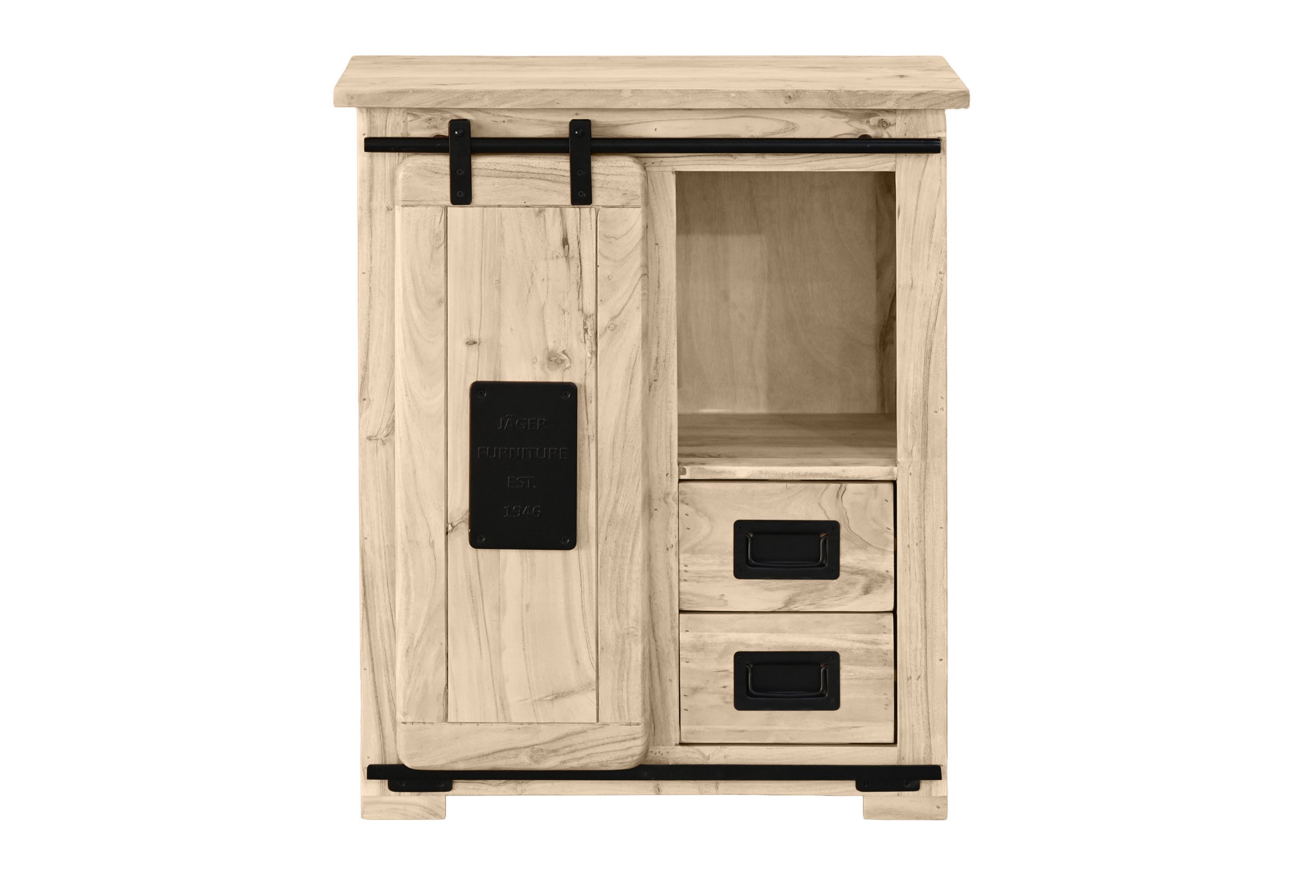 Sideboard Akazienholz massiv eichefarben Kommode 75 x 90 x 36 cm LIBRO IV – Bild 4