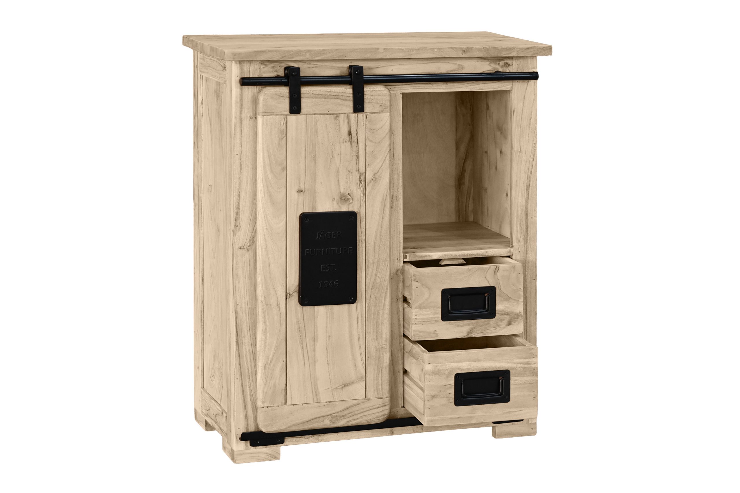 Sideboard Akazienholz massiv eichefarben Kommode 75 x 90 x 36 cm LIBRO IV – Bild 6