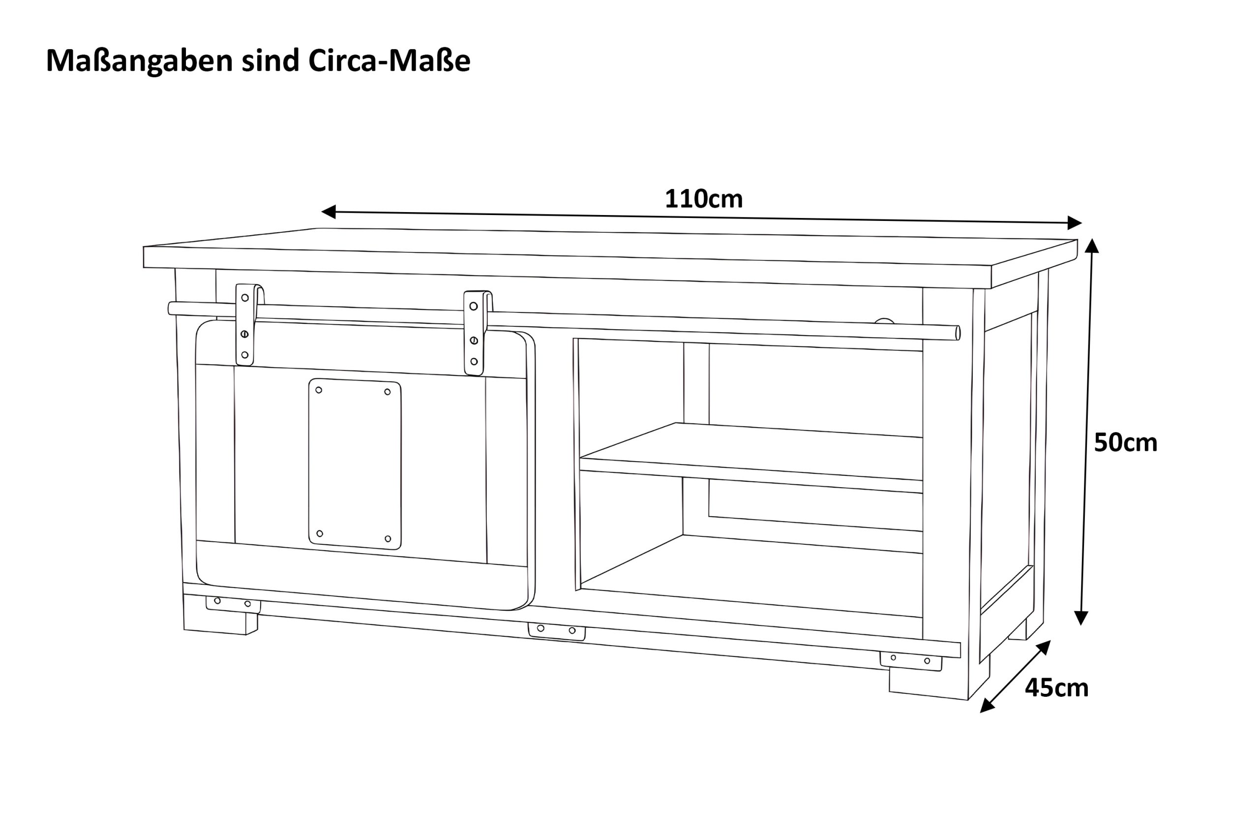 Couchtisch Akazienholz massiv natur Sofatisch 110 x 45 x 50 cm LIBRO II – Bild 3