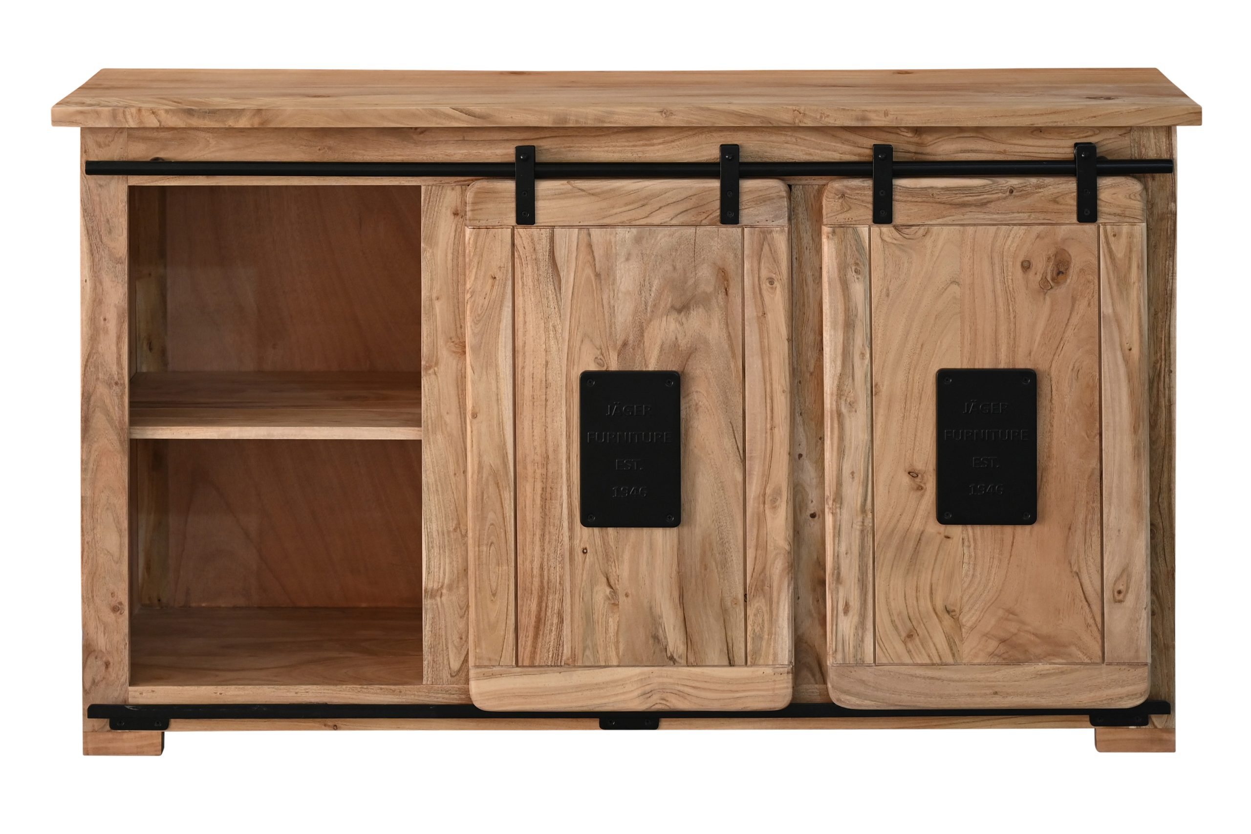 Wein-Sideboard Akazienholz massiv natur Weinschrank 145 x 45 x 85 cm LIBRO – Bild 6