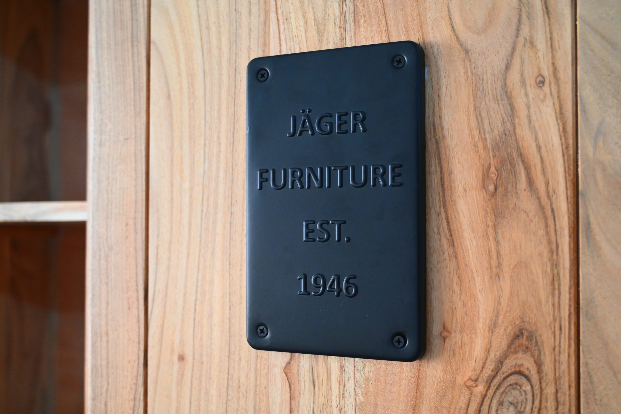 Highboard Akazienholz massiv natur Hochschrank 150 x 45 x 160 cm LIBRO II – Bild 2