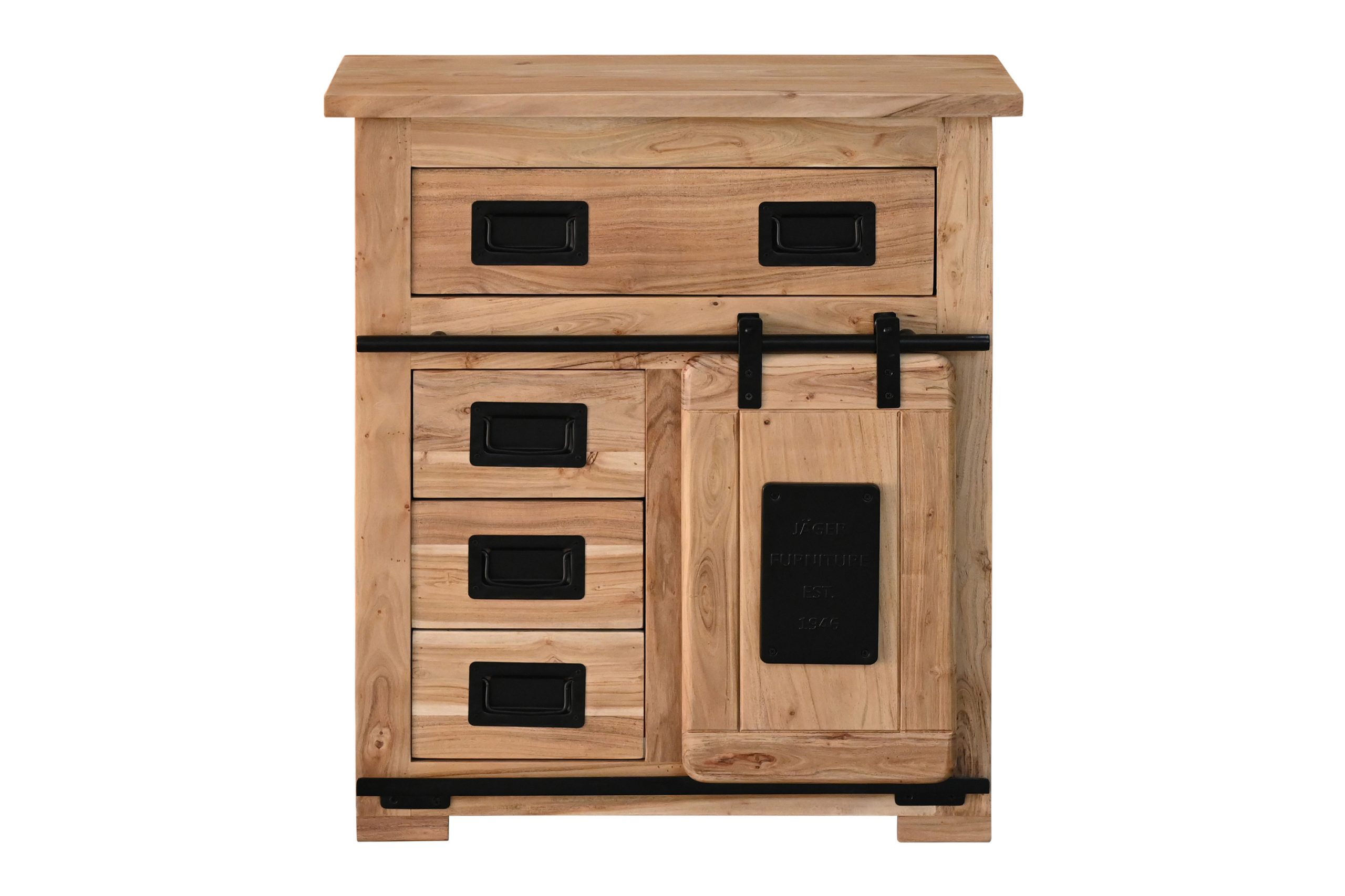 Sideboard Akazienholz massiv natur Kommode 75 x 35 x 85 cm LIBRO VII – Bild 4