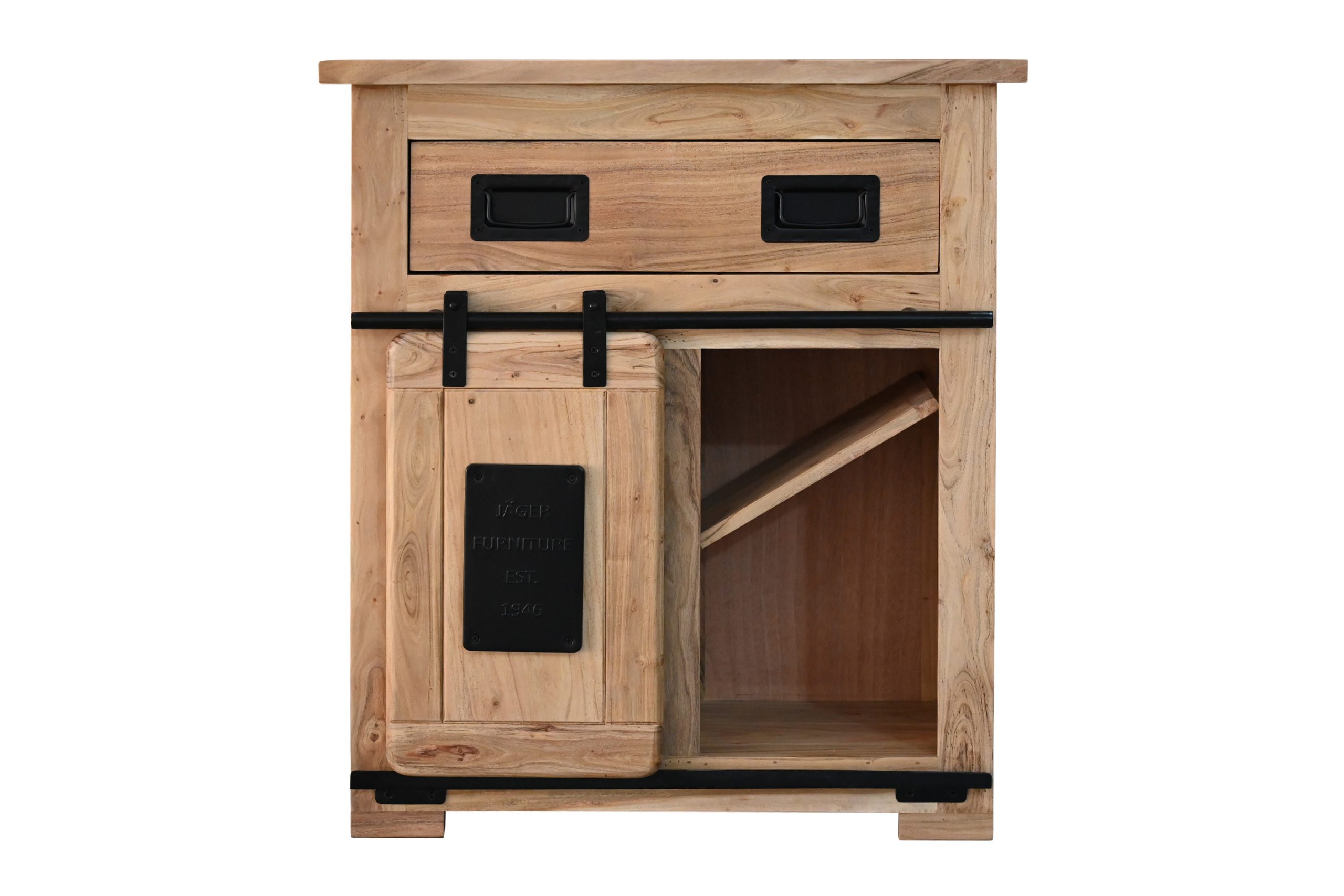 Sideboard Akazienholz massiv natur Kommode 75 x 35 x 85 cm LIBRO VII – Bild 8