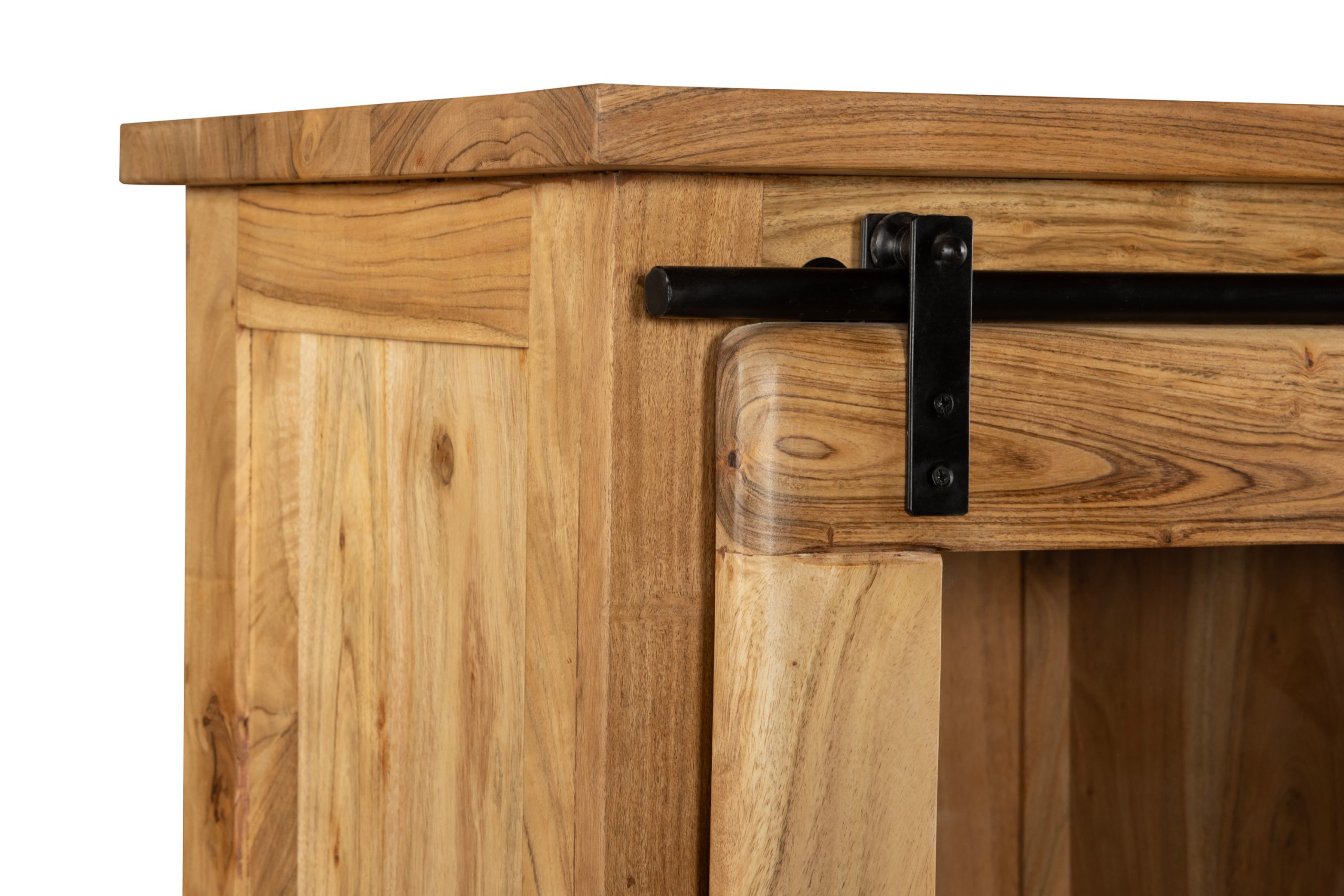 Vitrine Akazienholz massiv natur Glasvitrine 100 x 175 x 45 cm LIBRO – Bild 6