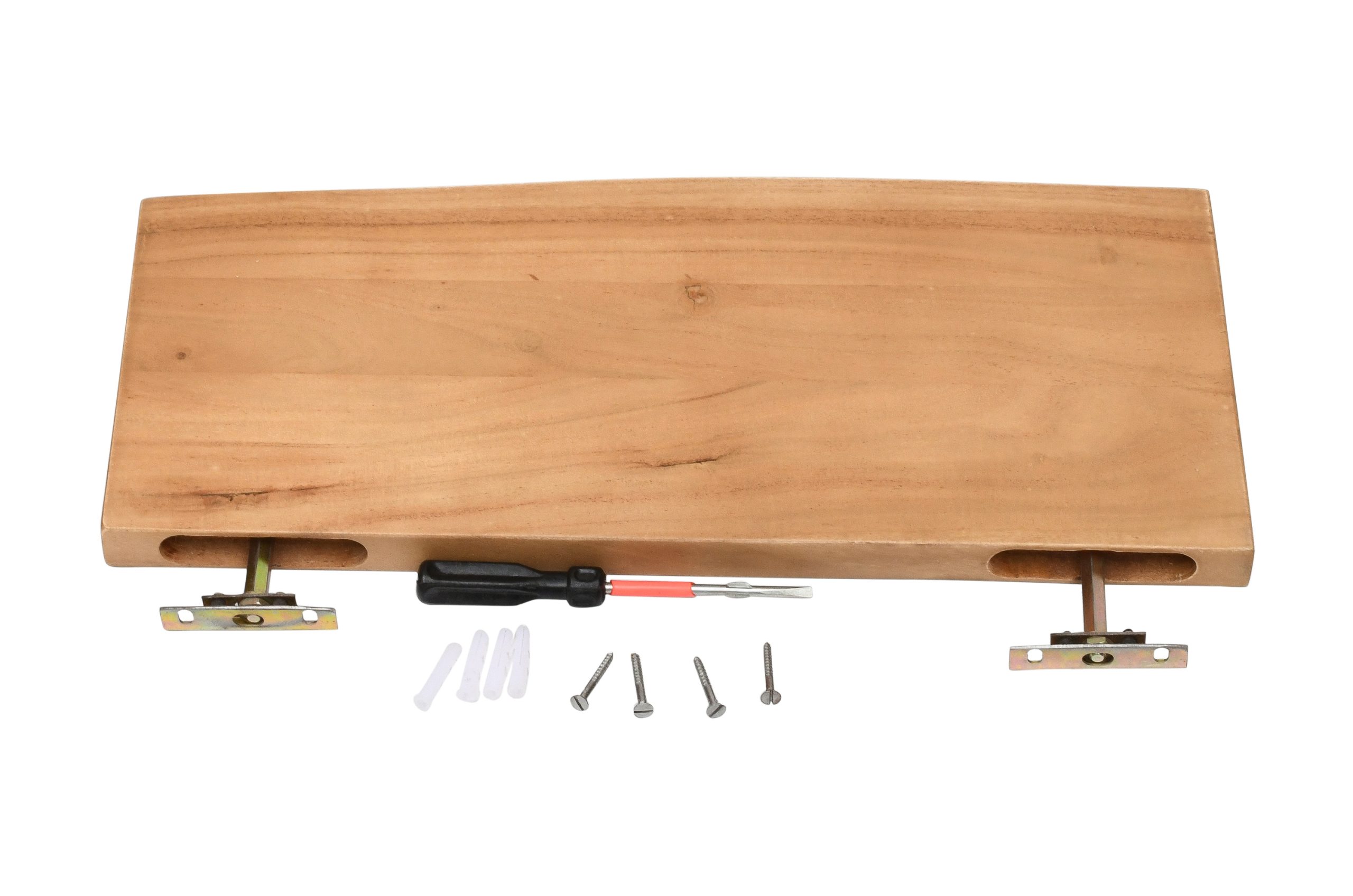 Wandregal Akazienholz eiche massiv 40x20 cm Holzregal Steckboard Baumkante AMANDA – Bild 6