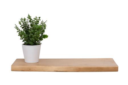 Wandregal Akazienholz eiche massiv 50x20 cm Holzregal Steckboard Baumkante AMANDA