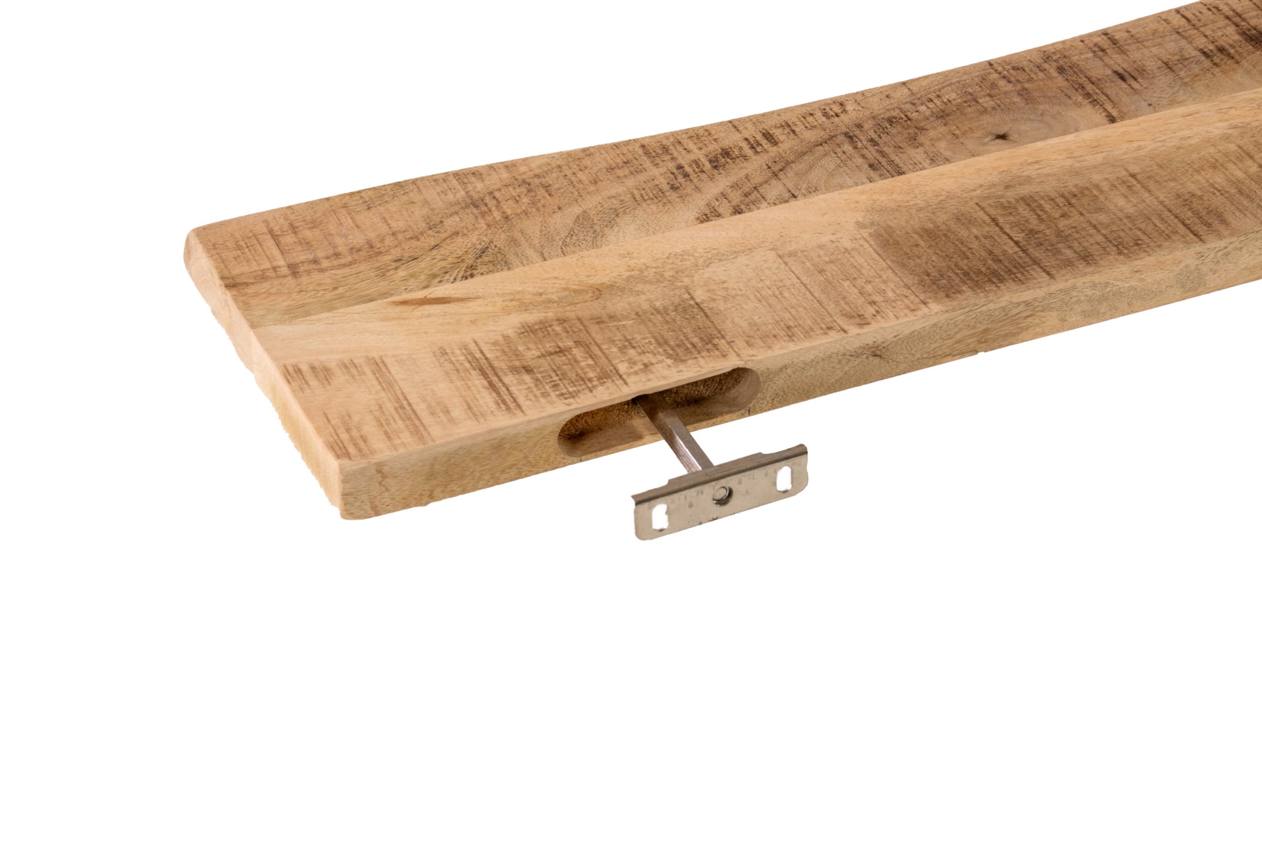 Wandregal Mangoholz massiv & rau 30x20 cm Holzregal Steckboard Baumkante AMANDA – Bild 7