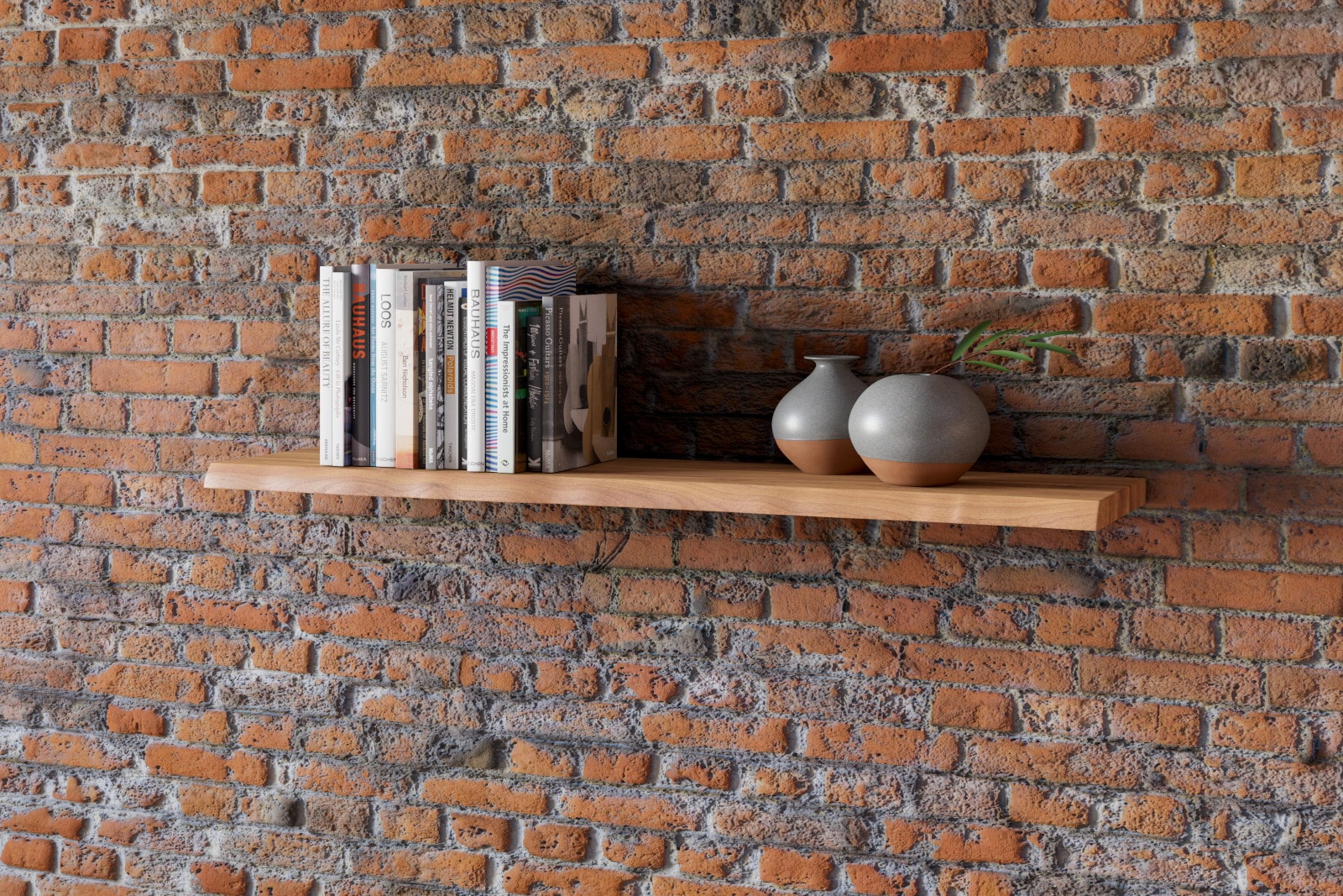 Wandregal Akazienholz natur massiv 120 cm Holzregal Baumkante SUVA