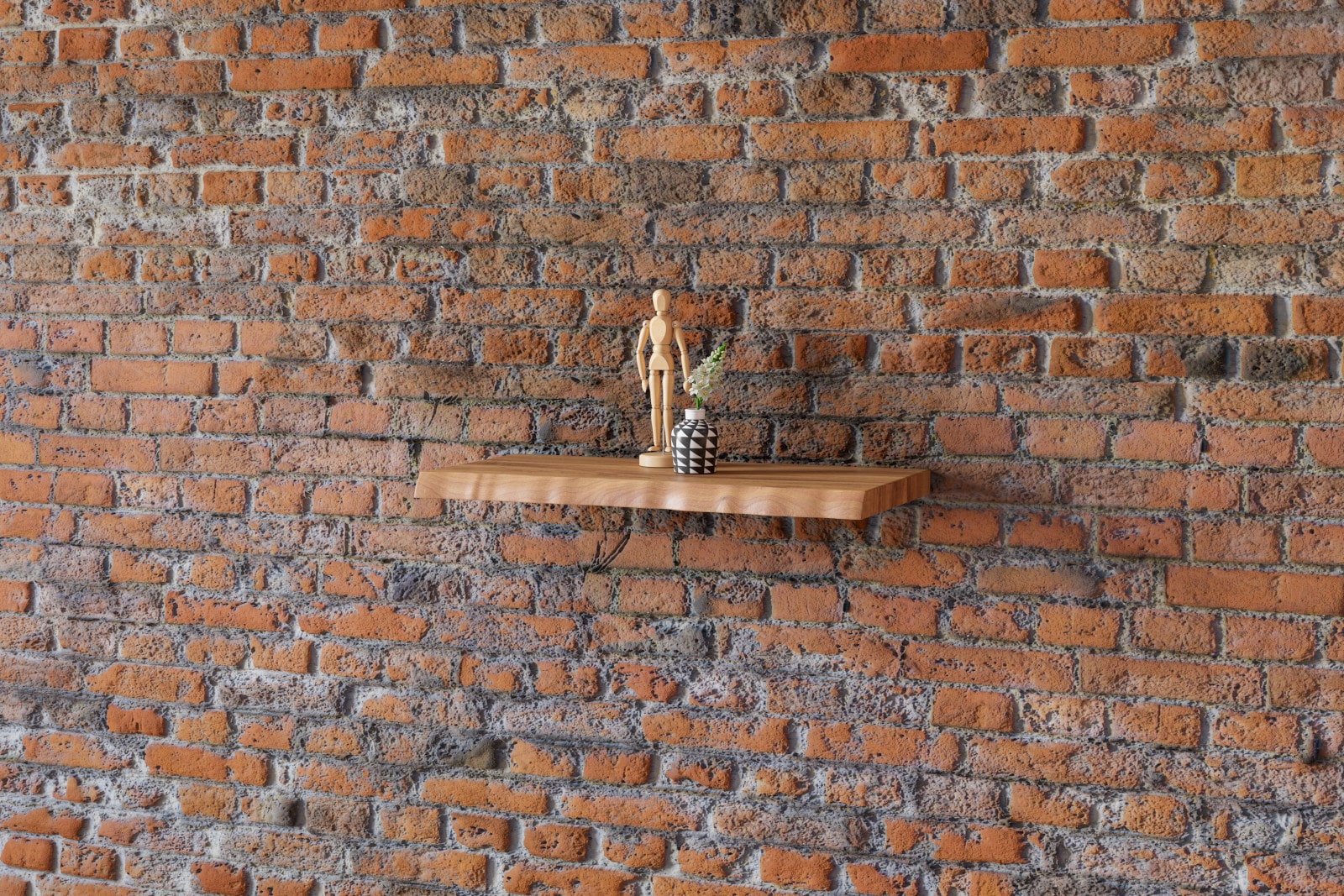 Wandregal Akazienholz natur massiv 60 cm Holzregal Baumkante SUVA