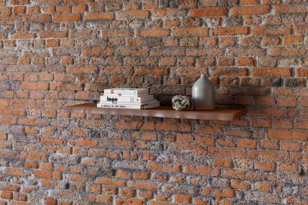 Wandregal Akazienholz nussbaum massiv 100 cm Holzregal Baumkante SUVA