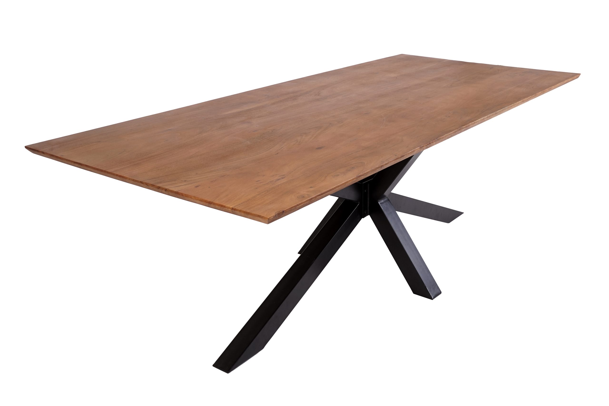 B-Ware Esstisch 180x90cm Akazie massiv nussbaum Schweizer Kante Spider-Gestell ABBY – Bild 2