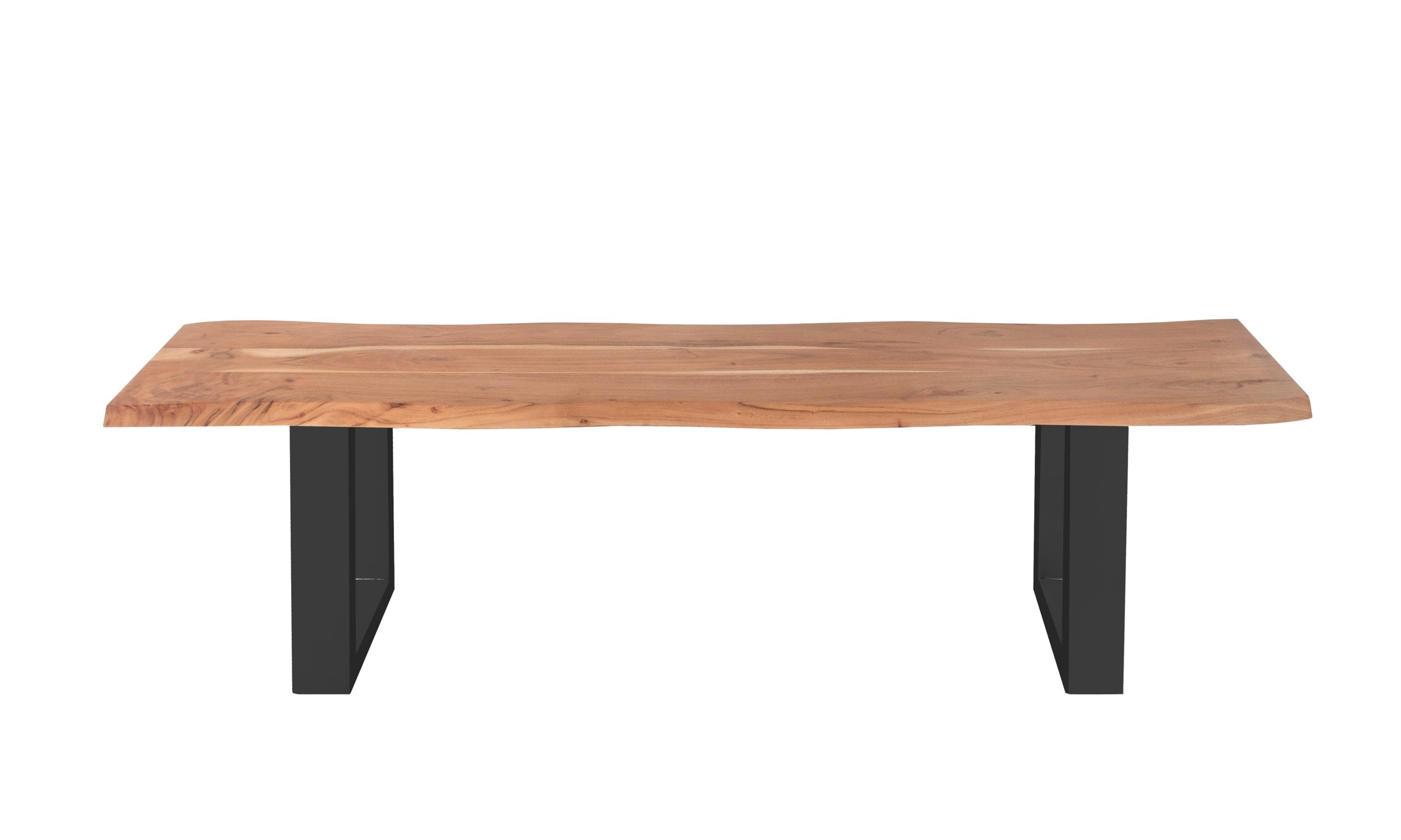 Sitzbank Baumkante 180 cm natur massiv Akazie schwarz ANNI