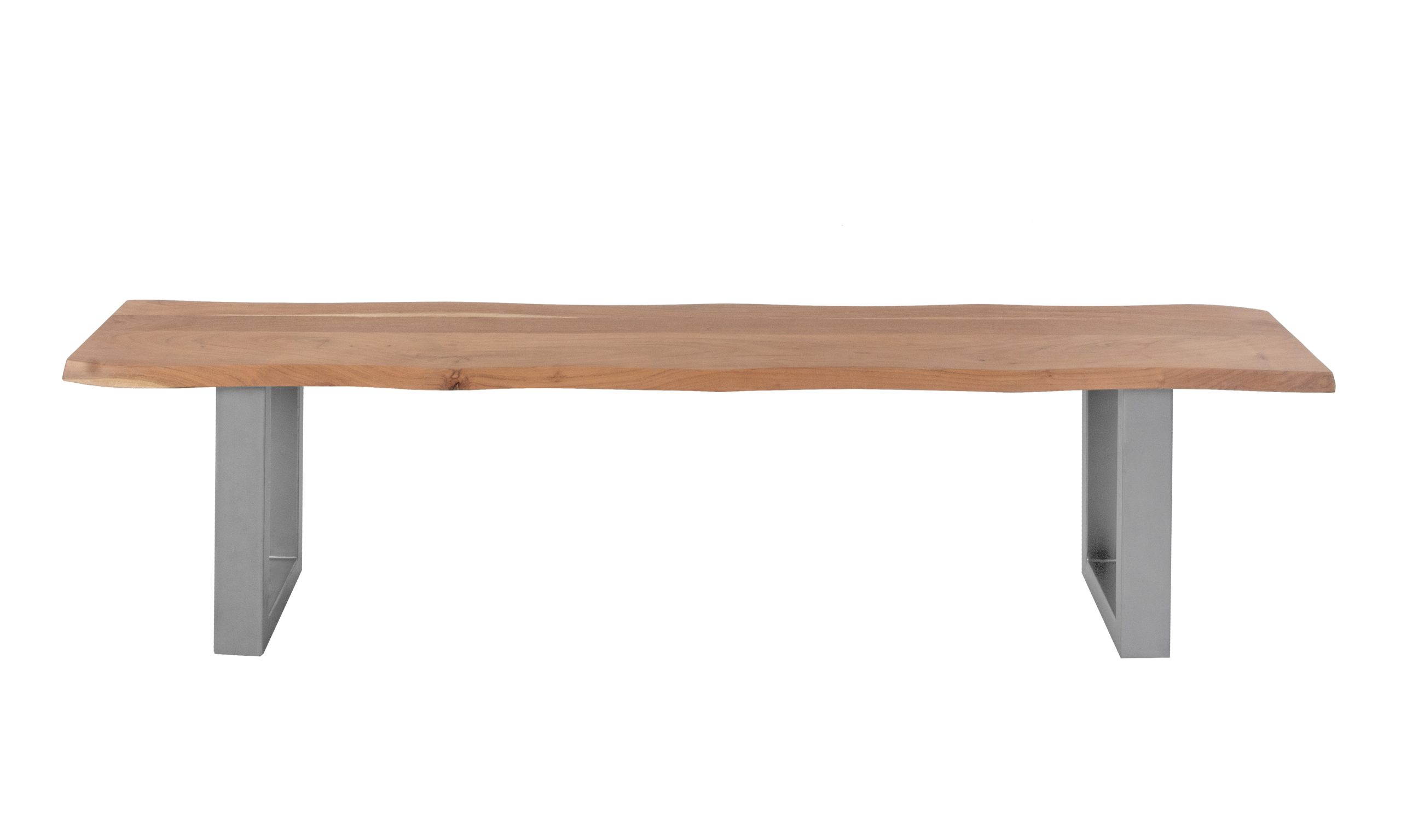 Sitzbank Baumkante 220 cm natur massiv Akazie silber ANNI