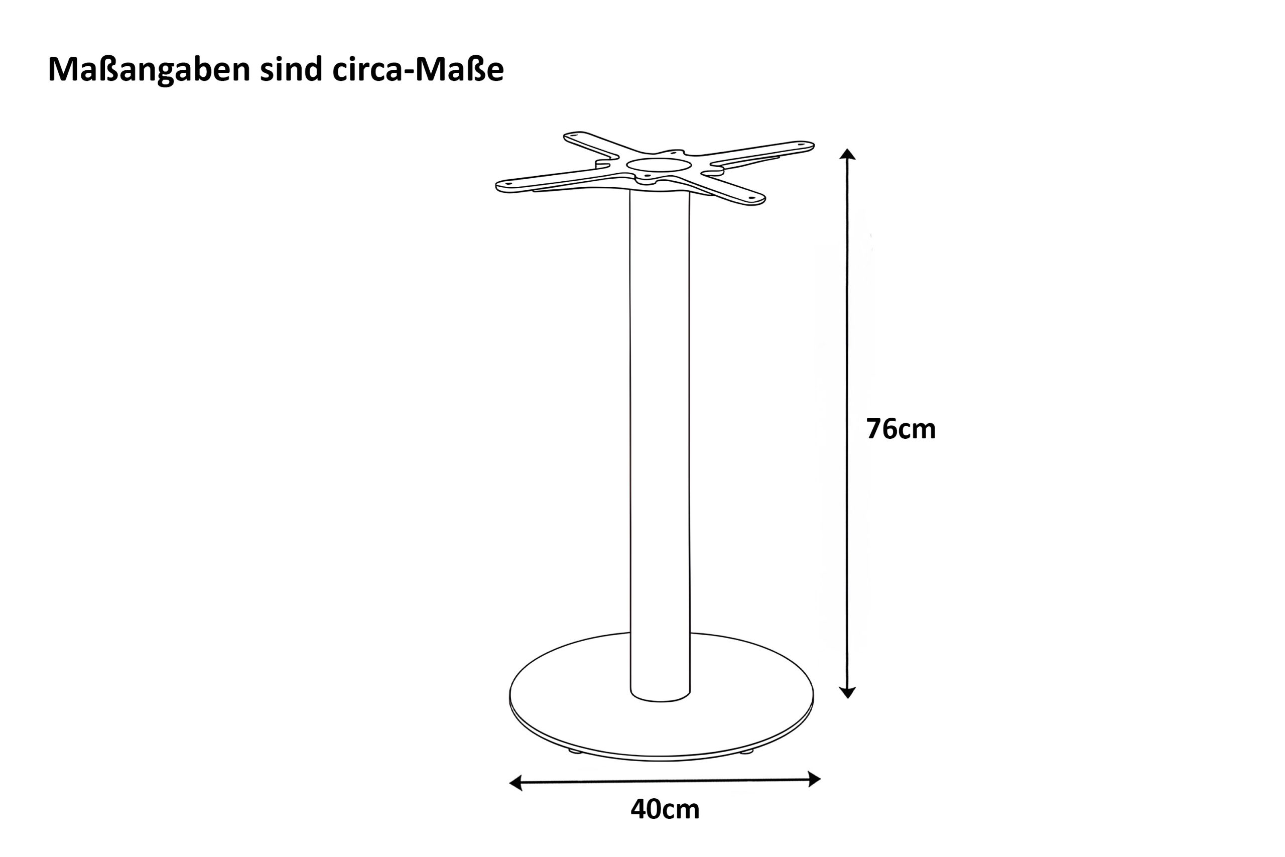 Tischgestell für Bistrotische & Esstische Standfuß Rund Ø 40 cm Säulenfuß aus Metall schwarz – Bild 2