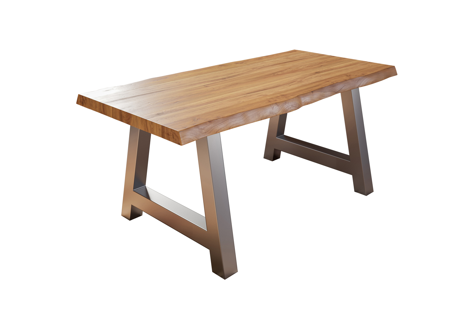 Esstisch Baumkante massiv Akazie natur 220 x 100 silber Alicante – Bild 2