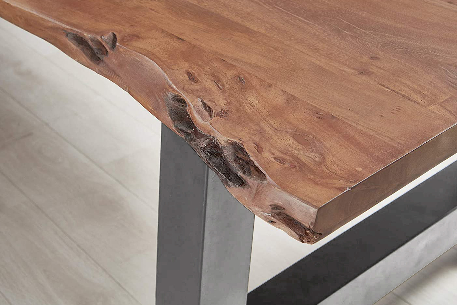 Esstisch Baumkante massiv Akazie natur 220 x 100 silber Alicante – Bild 4