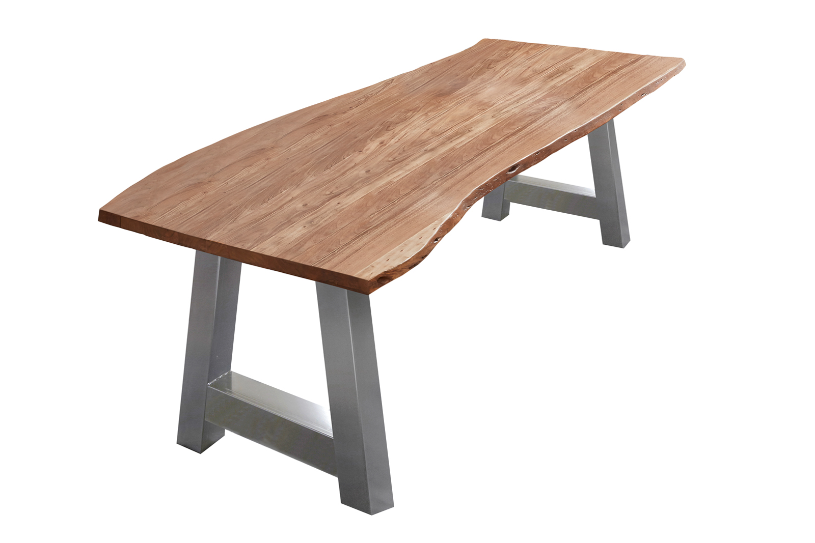 Esstisch Baumkante massiv Akazie natur 240 x 100 silber ATHEN – Bild 2