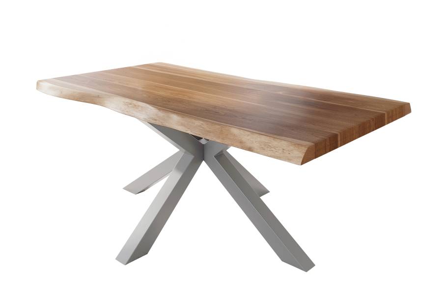 SAM_NEU-Esszimmer-Baumkante-Tische-Atlas-Natur-Spider-Gestell-silber-180-BKT_Atlas_natur_silber_02