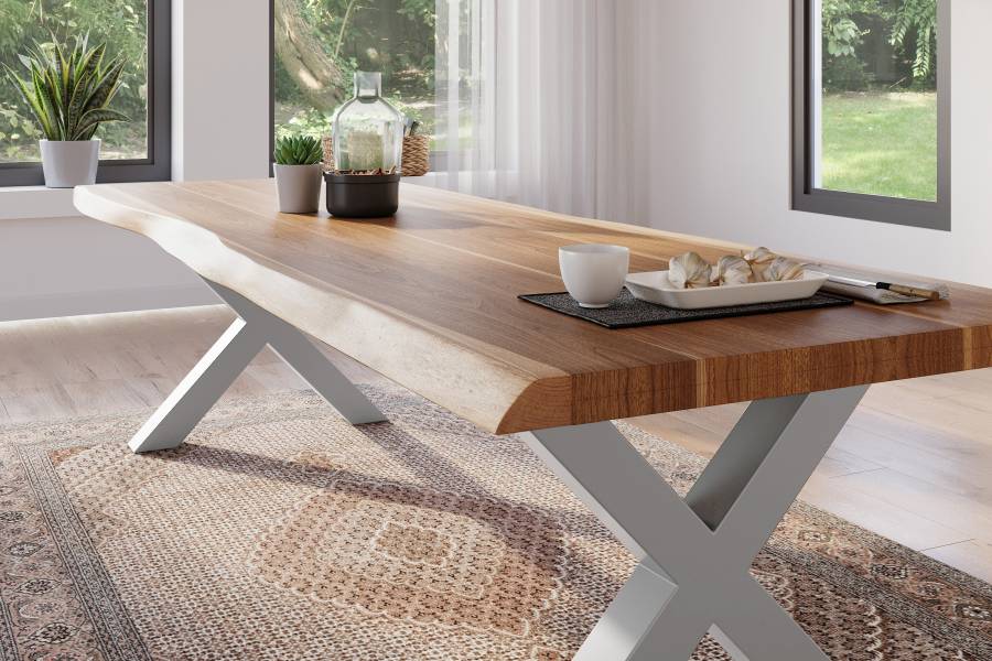 SAM_NEU-Esszimmer-Baumkante-Tische-Atlas-Natur-X-Gestell-silber-260×100-BKT_Atlas_X_Gestell_silber_04