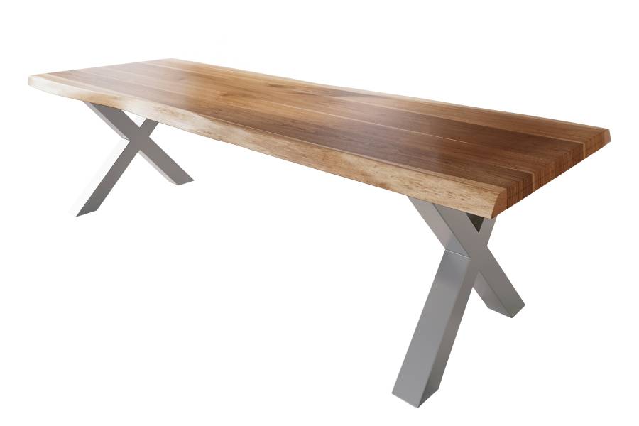 SAM_NEU-Esszimmer-Baumkante-Tische-Atlas-Natur-X-Gestell-silber-280×100-BKT_Atlas_X_Gestell_silber_02