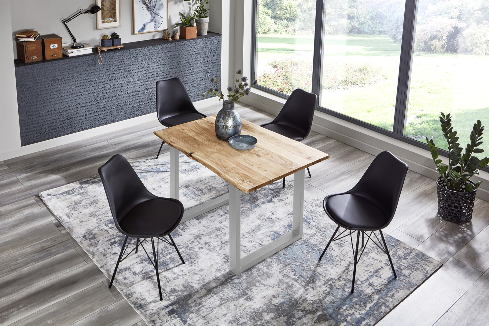 Esstisch Baumkante massiv Akazie Natur 120 x 80 silber BILLY – Bild 4