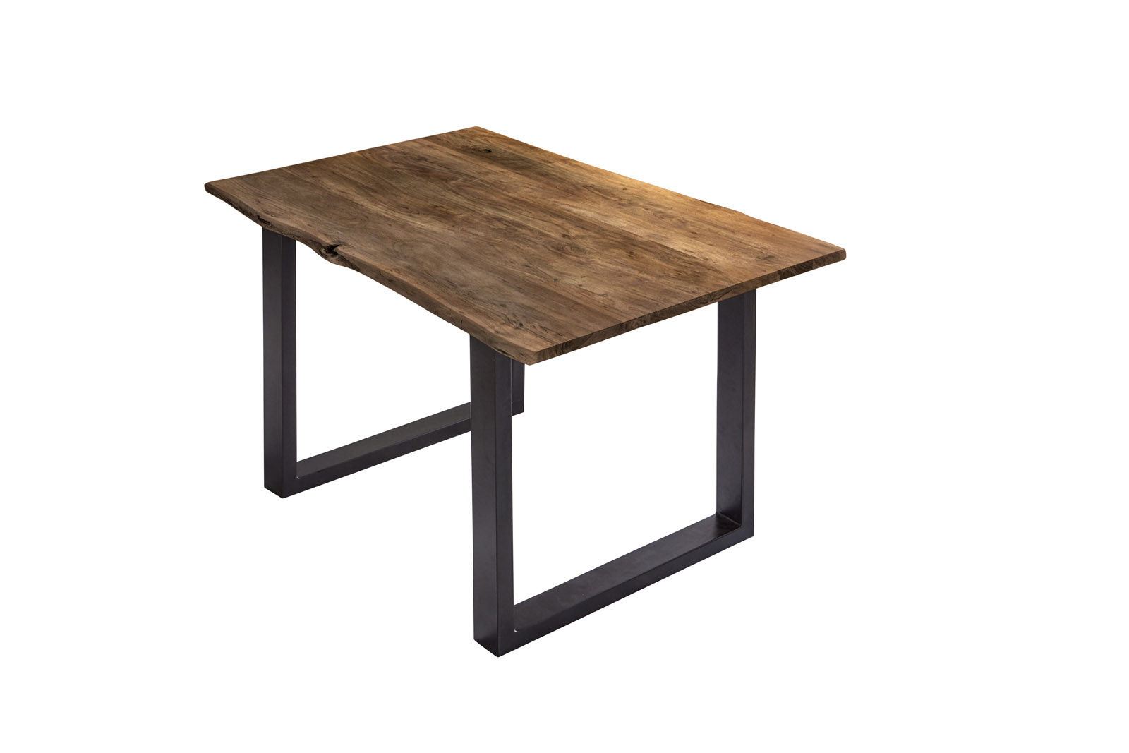 Esstisch Baumkante massiv Akazie Nussbaum 120 x 80 schwarz BILLY – Bild 3