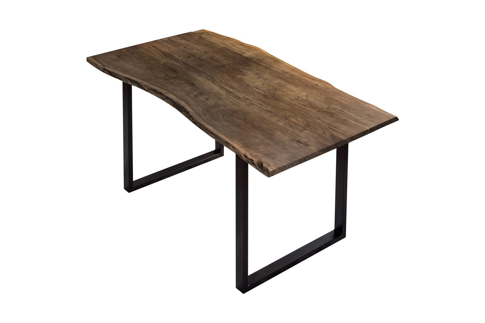 Esstisch Baumkante massiv Akazie Nussbaum 130 x 75 schwarz BILLY – Bild 3