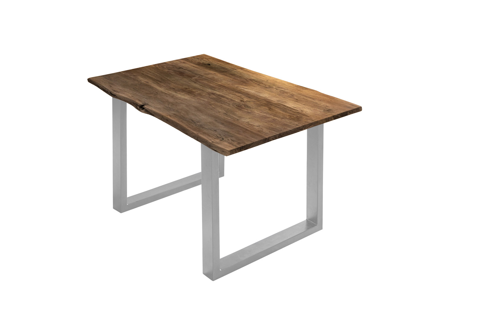 Esstisch Baumkante massiv Akazie Nussbaum 120 x 80 silber BILLY – Bild 3