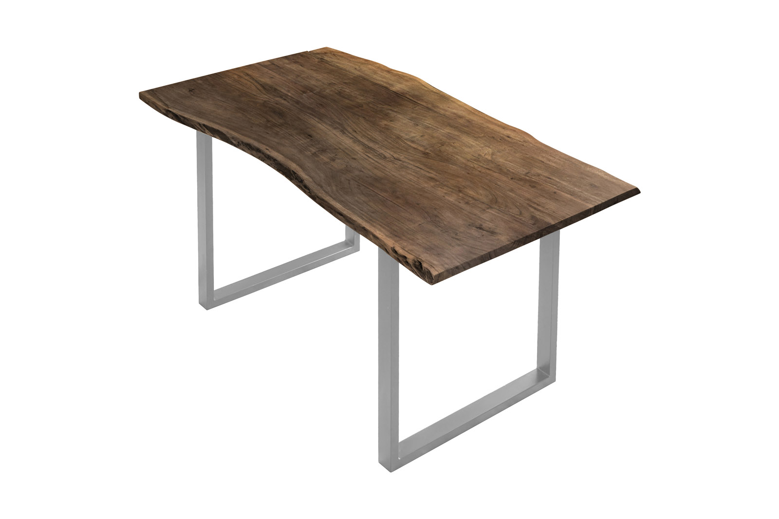 Esstisch Baumkante massiv Akazie Nussbaum 140 x 75 silber BILLY – Bild 3