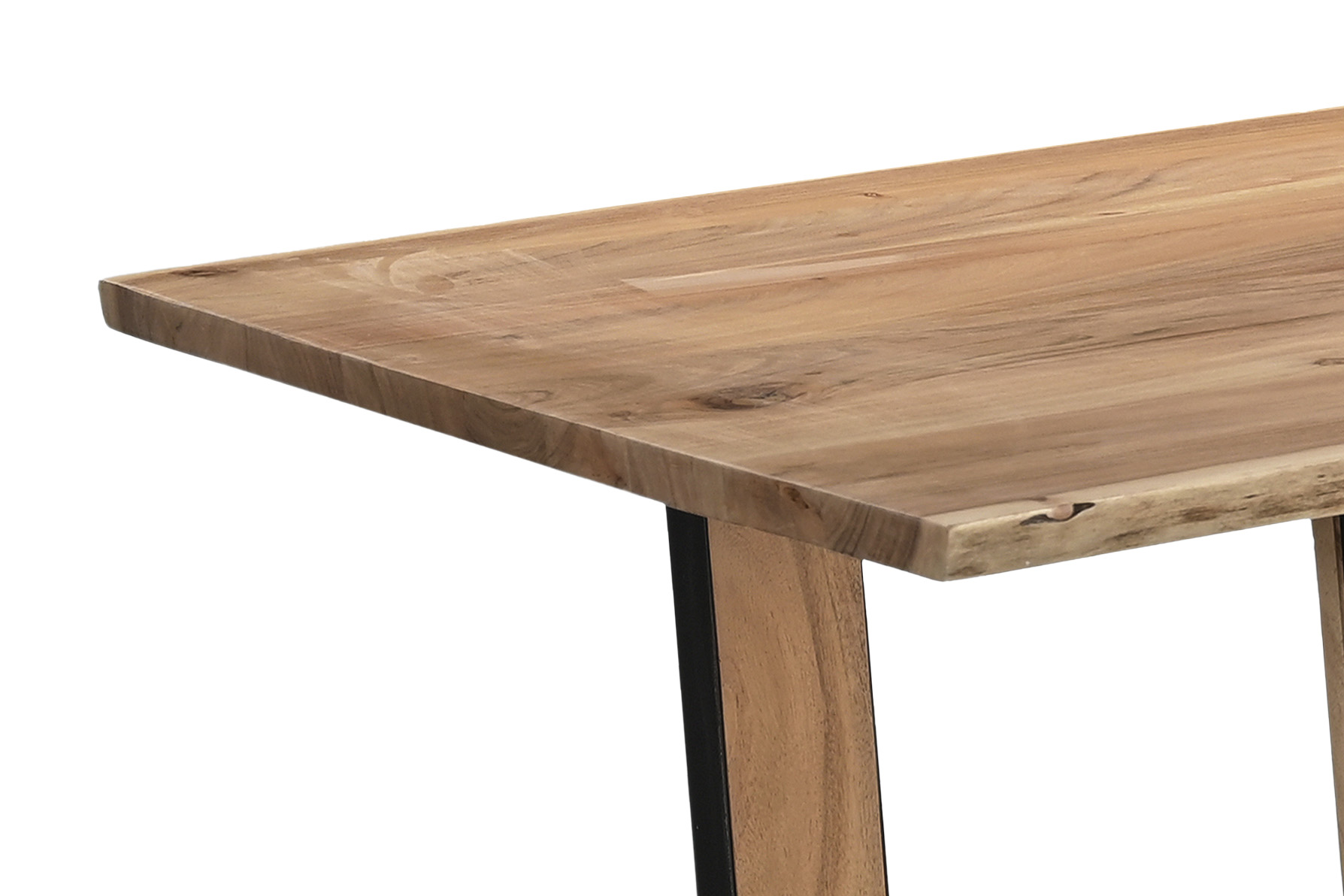 Esstisch 140x80cm Akazie massiv natur Baumkante U-Gestell aus Metall + Holz BRISBANE – Bild 3