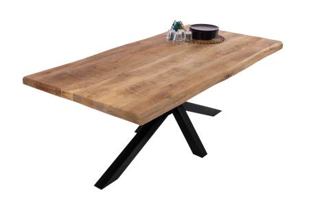 SAM_NEU-Esszimmer-Baumkante-Tische-Cali_aufgedoppelt-Spider_Gestell-mango-schwarz-220-BKT_Cali_mango_rough_02-1