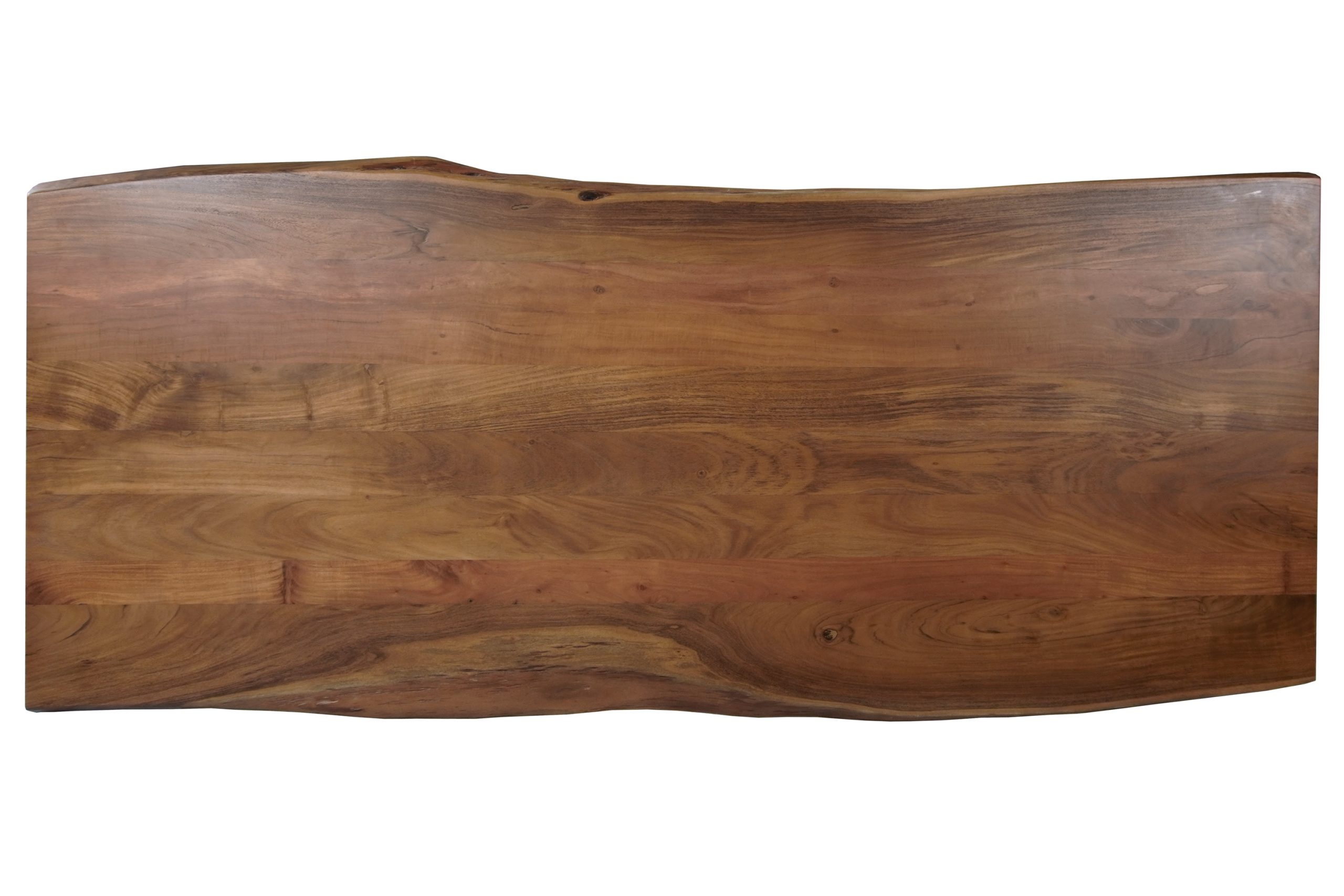 Esstisch Baumkante 300 x 120 cm Akazie Nussbaum massiv U-Gestell silber CALINDA – Bild 6