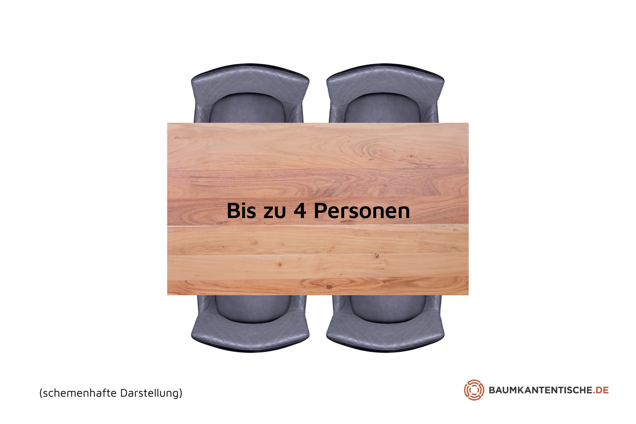 Esstisch Baumkante massiv Akazie natur 160 x 85 cm Metallgestell schwarz CELIA – Bild 7