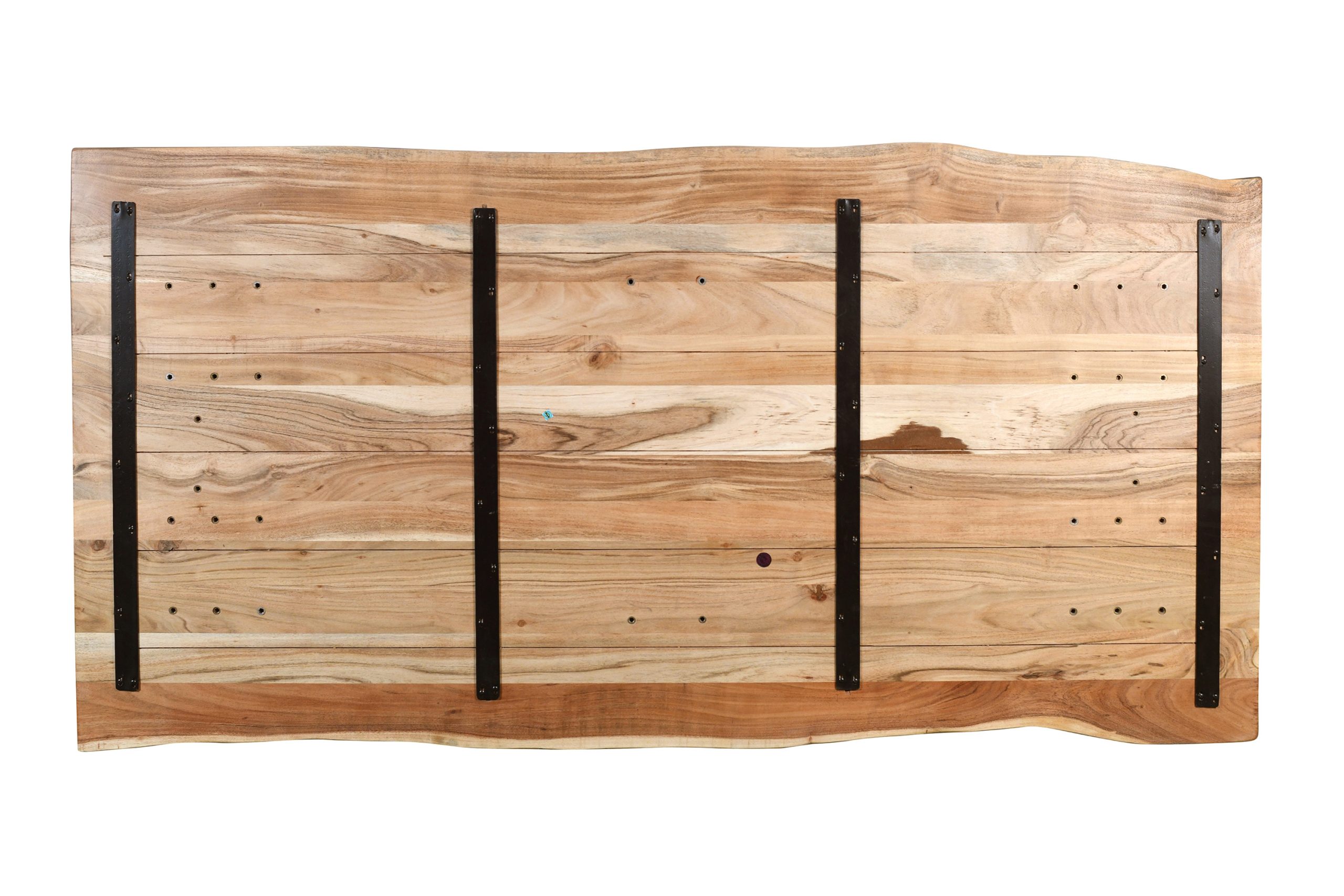 Esstisch Baumkante Akazie massiv eichenfarben 200 x 100 cm U-Gestell schwarz DEREK – Bild 7