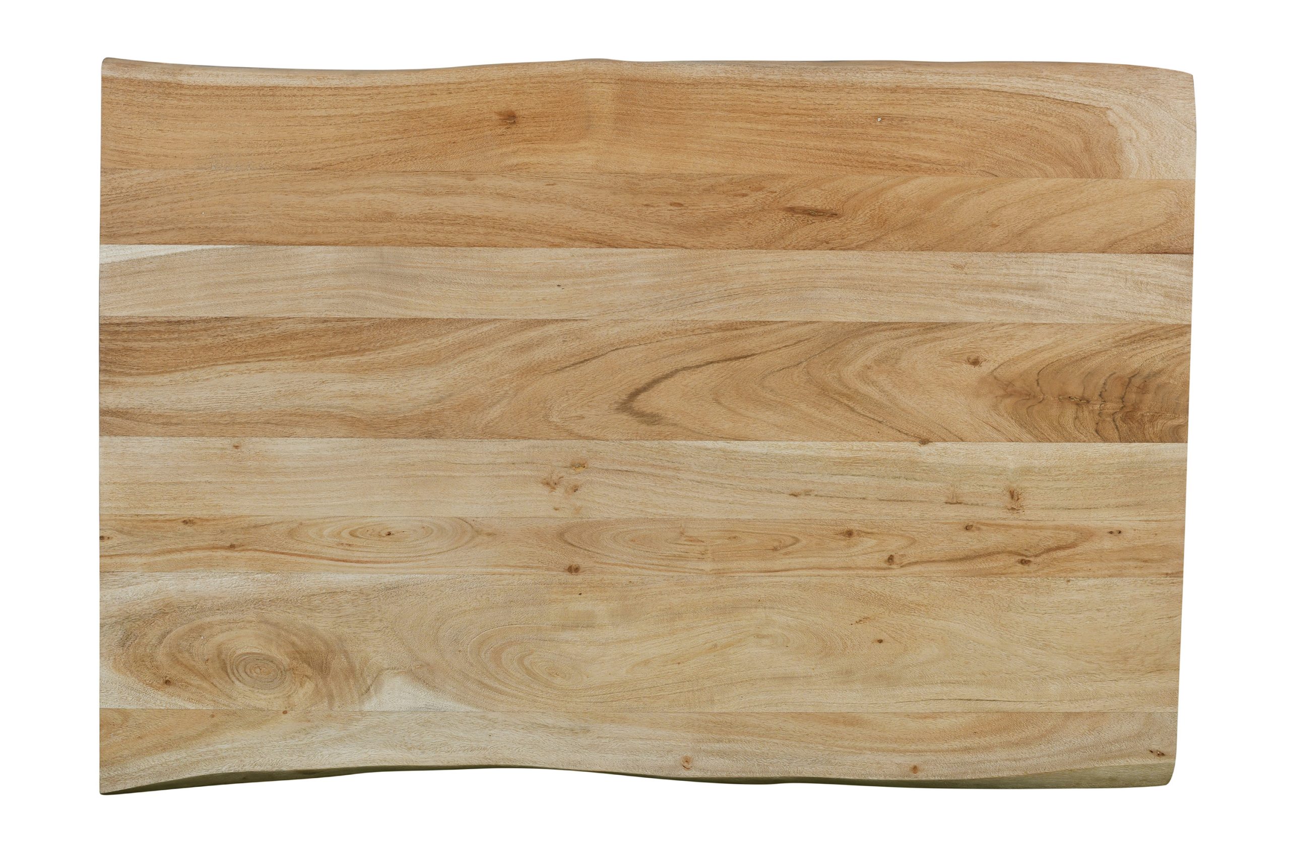 Esstisch Baumkante Akazie massiv eichenfarben 140 x 80 cm U-Gestell silber DEREK – Bild 6