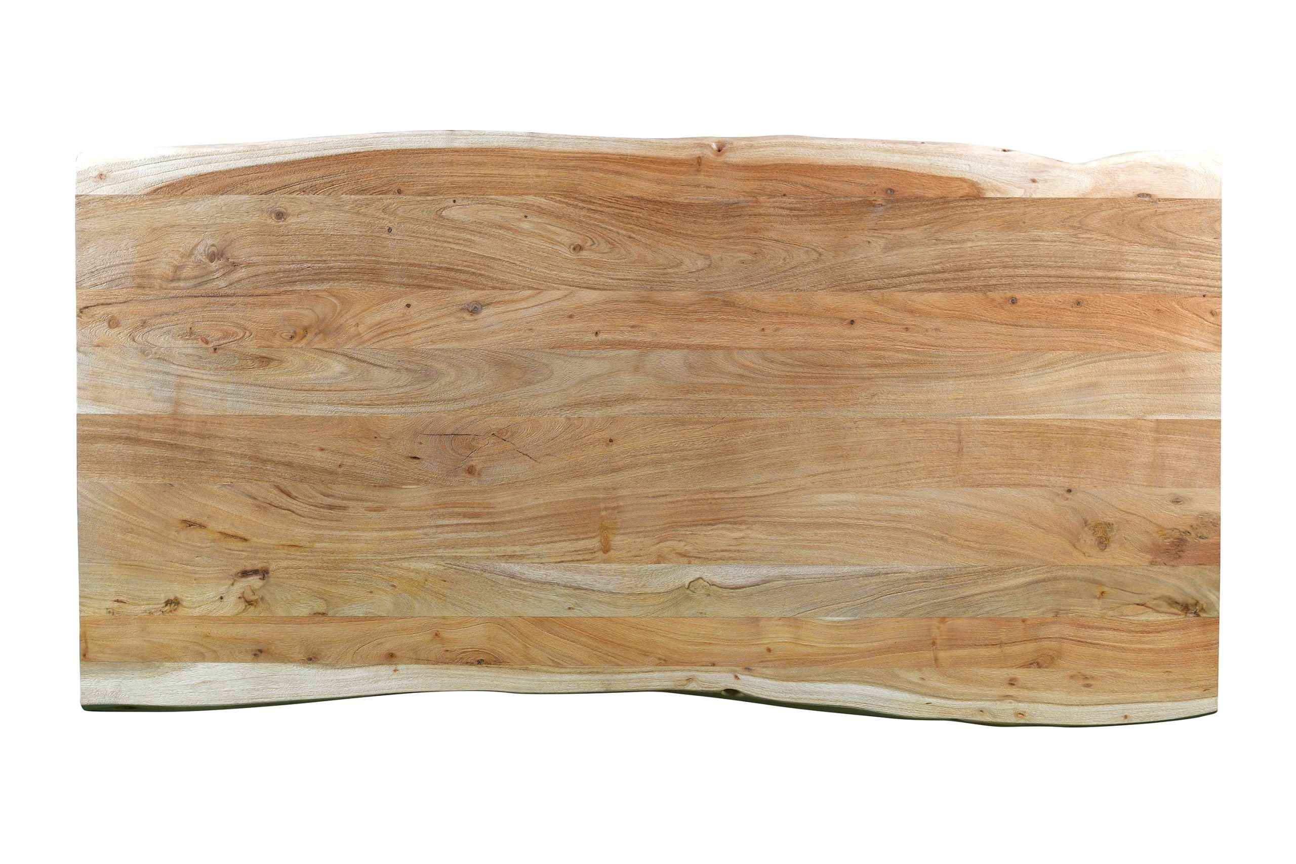 Esstisch Baumkante Akazie massiv eichenfarben 180 x 90 cm U-Gestell silber DEREK – Bild 6