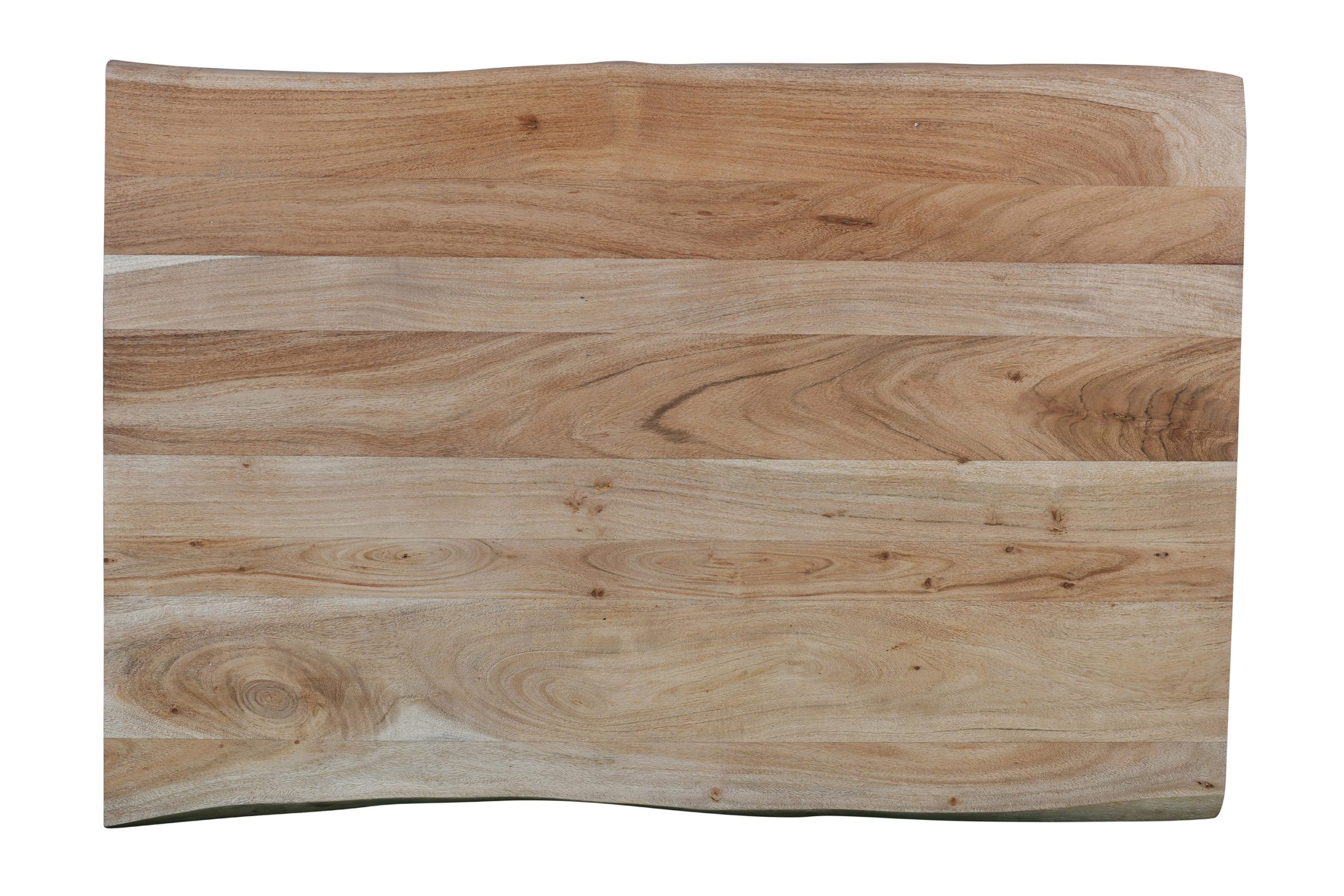 Esstisch Baumkante Akazie massiv eichenfarben 140 x 80 cm U-Gestell weiß DEREK – Bild 6