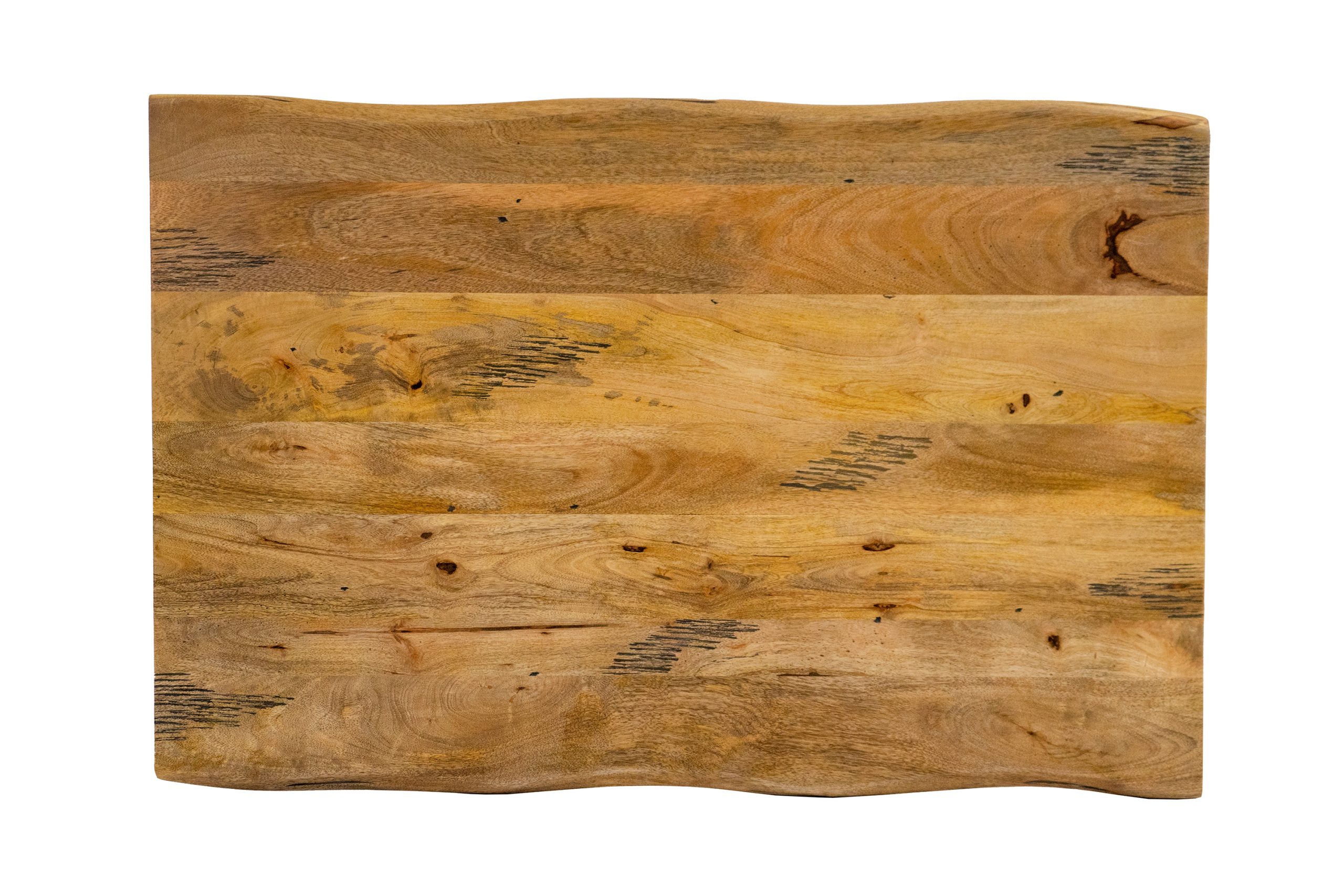 Baumkantentisch Mangoholz Esstisch Vintage-Optik 160 x 85 cm X-Gestell schwarzTIGER – Bild 8