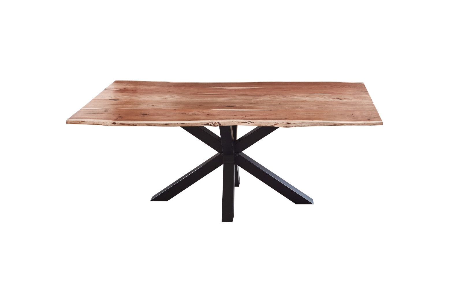 Esstisch Baumkante massiv Akazie natur 160 x 85 schwarz FELINA – Bild 3