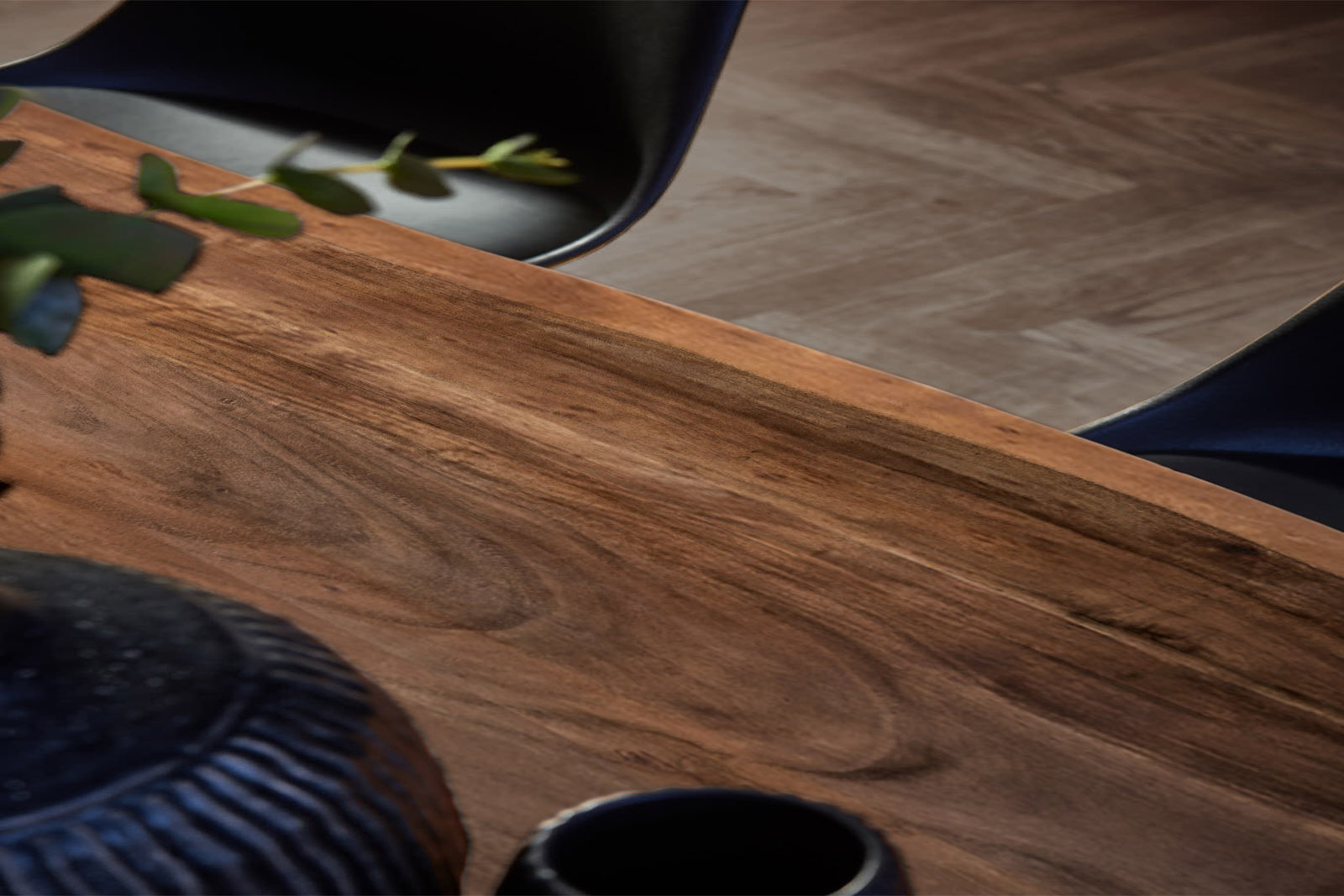 Esstisch Baumkante massiv Akazie nussbaum 220 x 100 silber FELINA – Bild 5