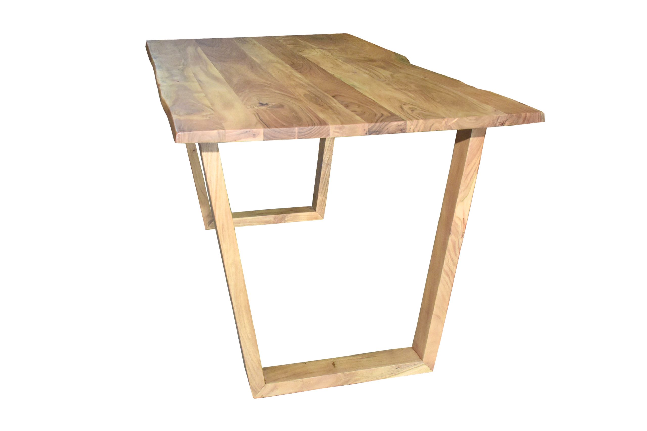 Esstisch Baumkante massiv Akazie natur 180 x 90 V-Holzgestell naturfarben GIRONA – Bild 4