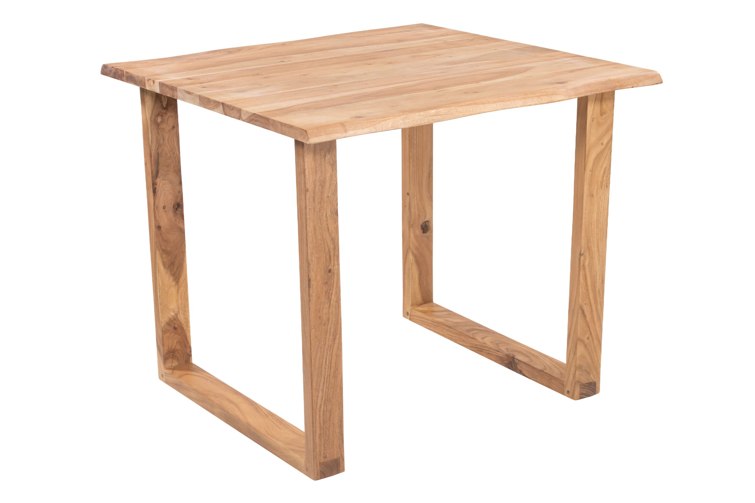 Esstisch Baumkante massiv 90 x 90 cm Akazie natur U-Gestell Holz natur GRAZ – Bild 3
