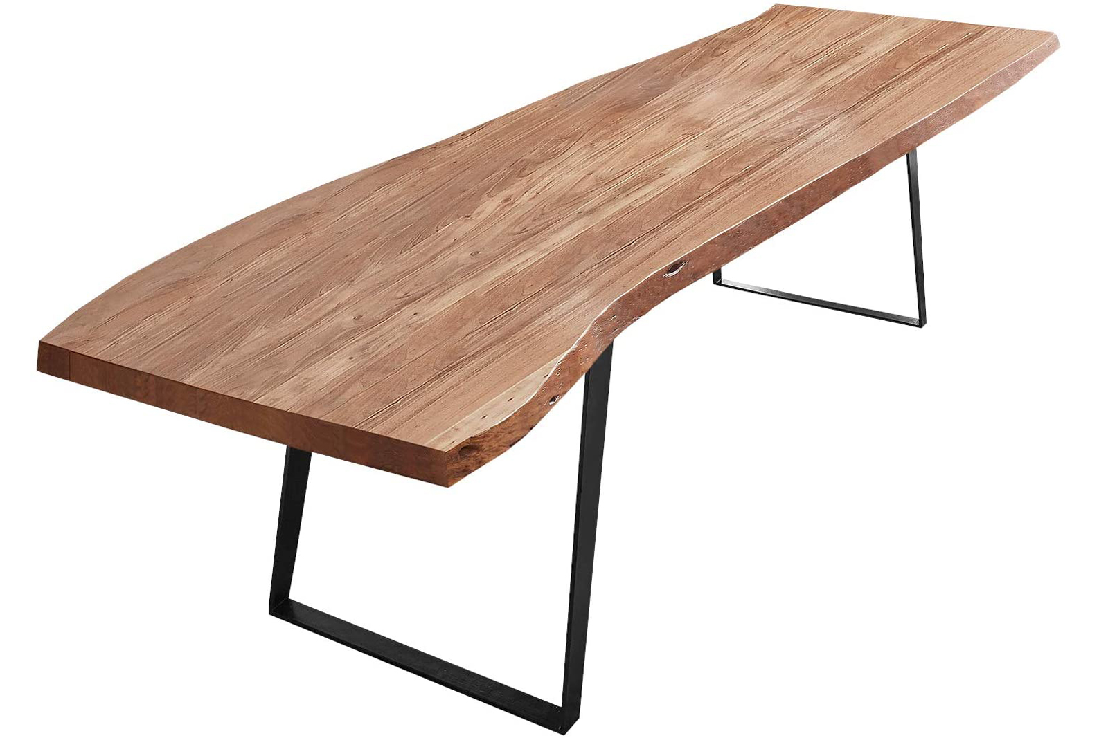 Esstisch Baumkante massiv Akazie natur 280 x 100 schwarz Halmstad – Bild 2