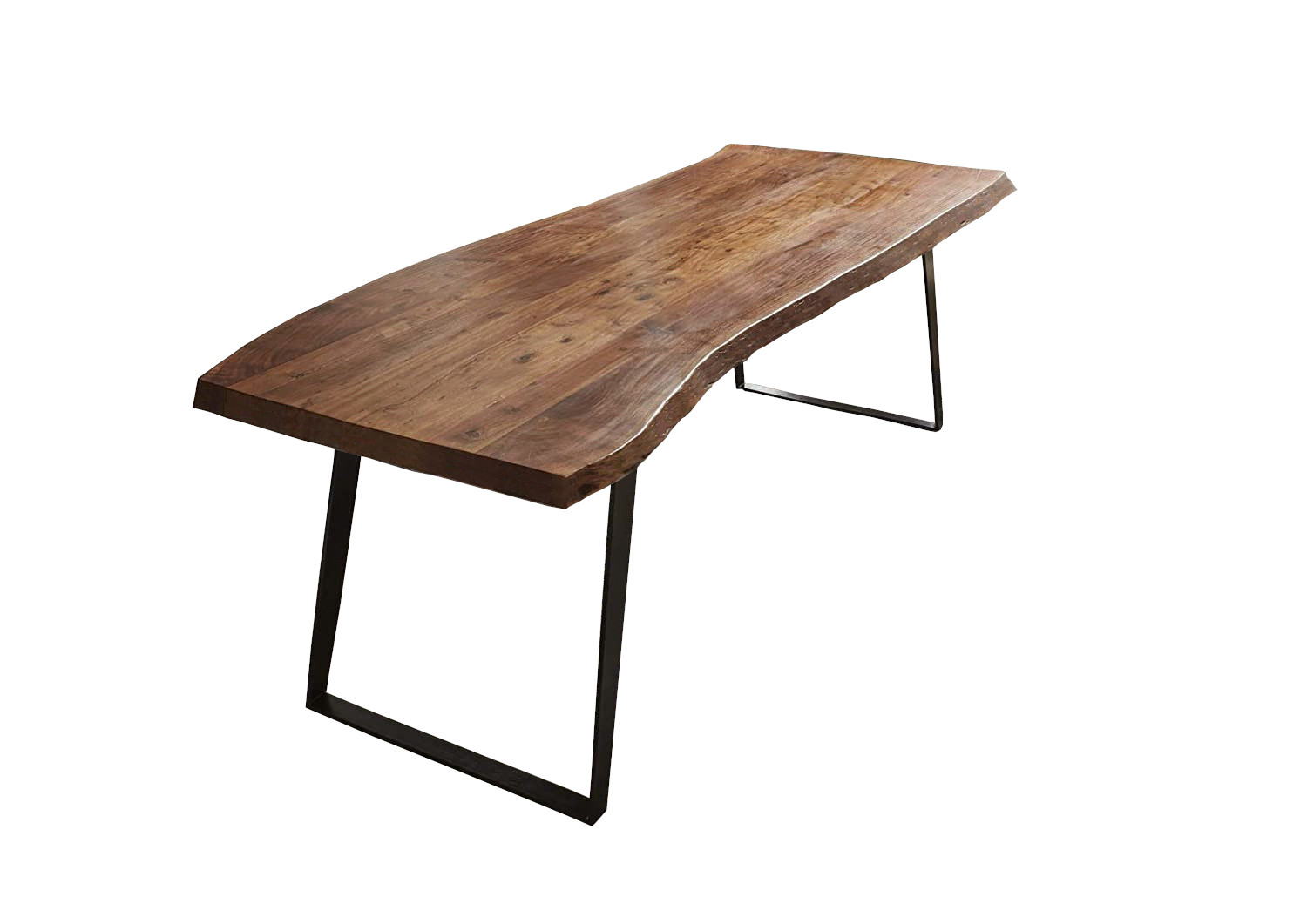 Esstisch Baumkante massiv Akazie nussbaum 300 x 100 schwarz Halmstad – Bild 3