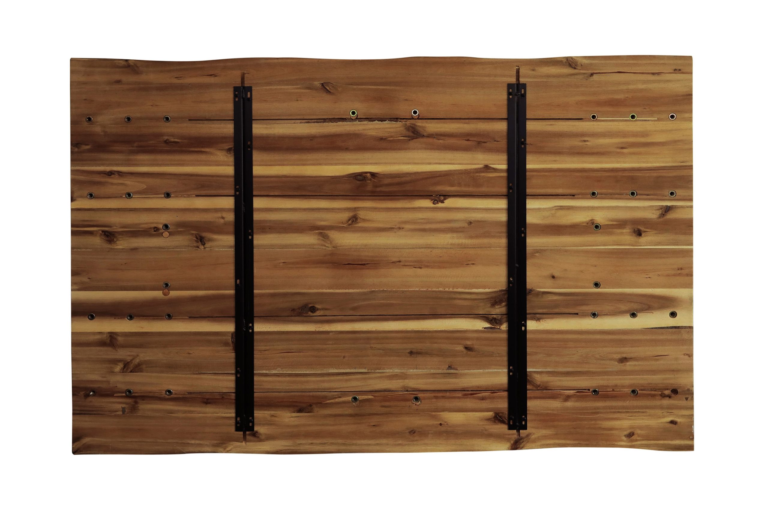 Esstisch Baumkante 120 x 80 cm Akazie massiv Honig Spider-Gestell schwarz HARLEY – Bild 6