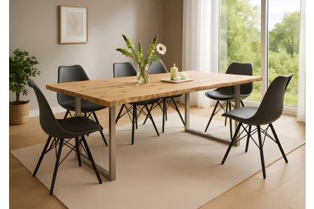 SAM_NEU-Esszimmer-Baumkante-Tische-Harley-BKT-natur_lackiert-U-Gestell-silber-120-BKT_Harley_u_si_07