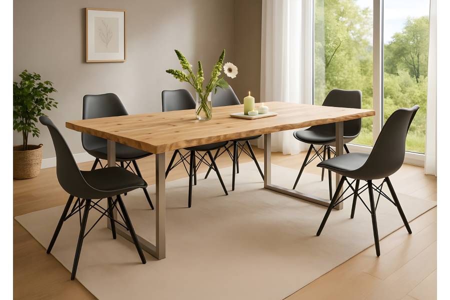 SAM_NEU-Esszimmer-Baumkante-Tische-Harley-BKT-natur_lackiert-U-Gestell-silber-120-BKT_Harley_u_si_07