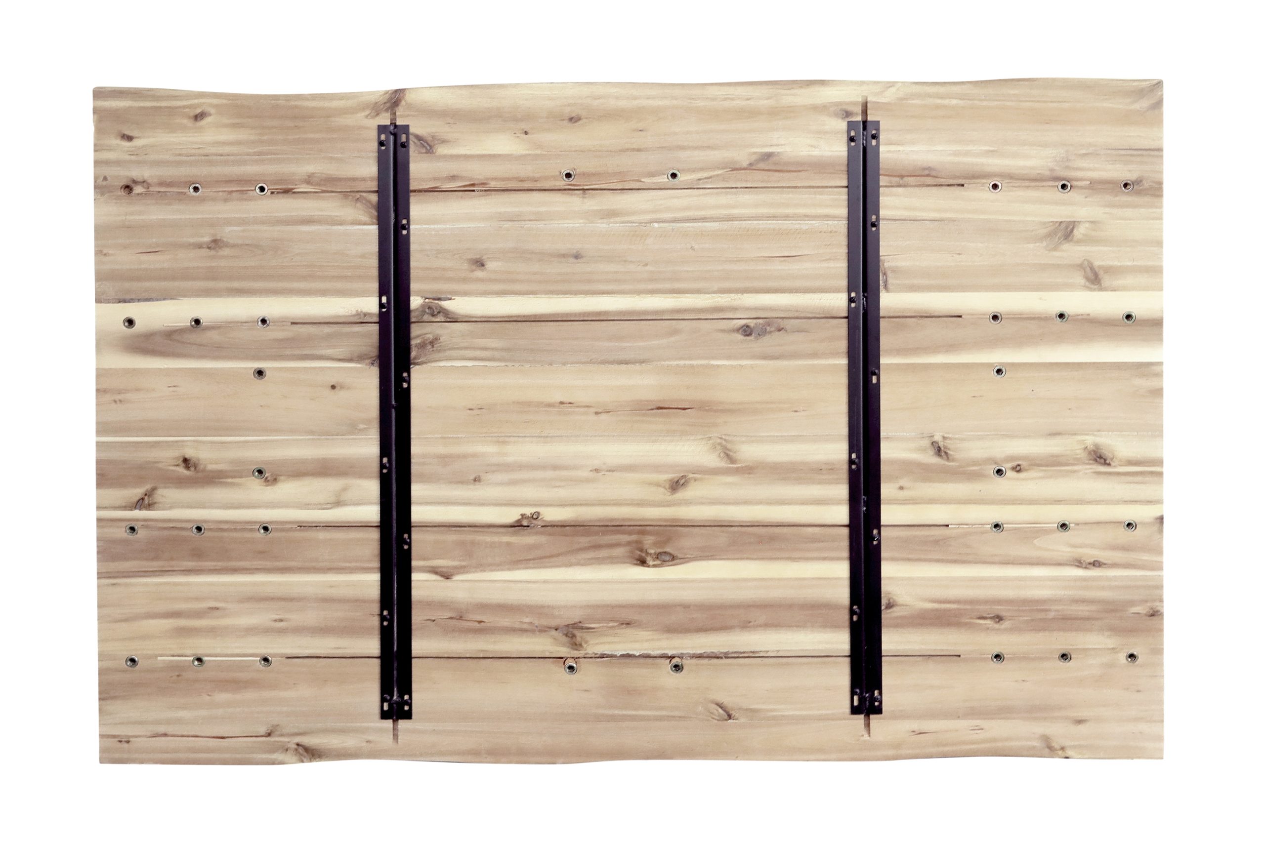 Esstisch Baumkante 120 x 80 cm Akazie massiv Natur lackiert Spider-Gestell schwarz HARLEY – Bild 5