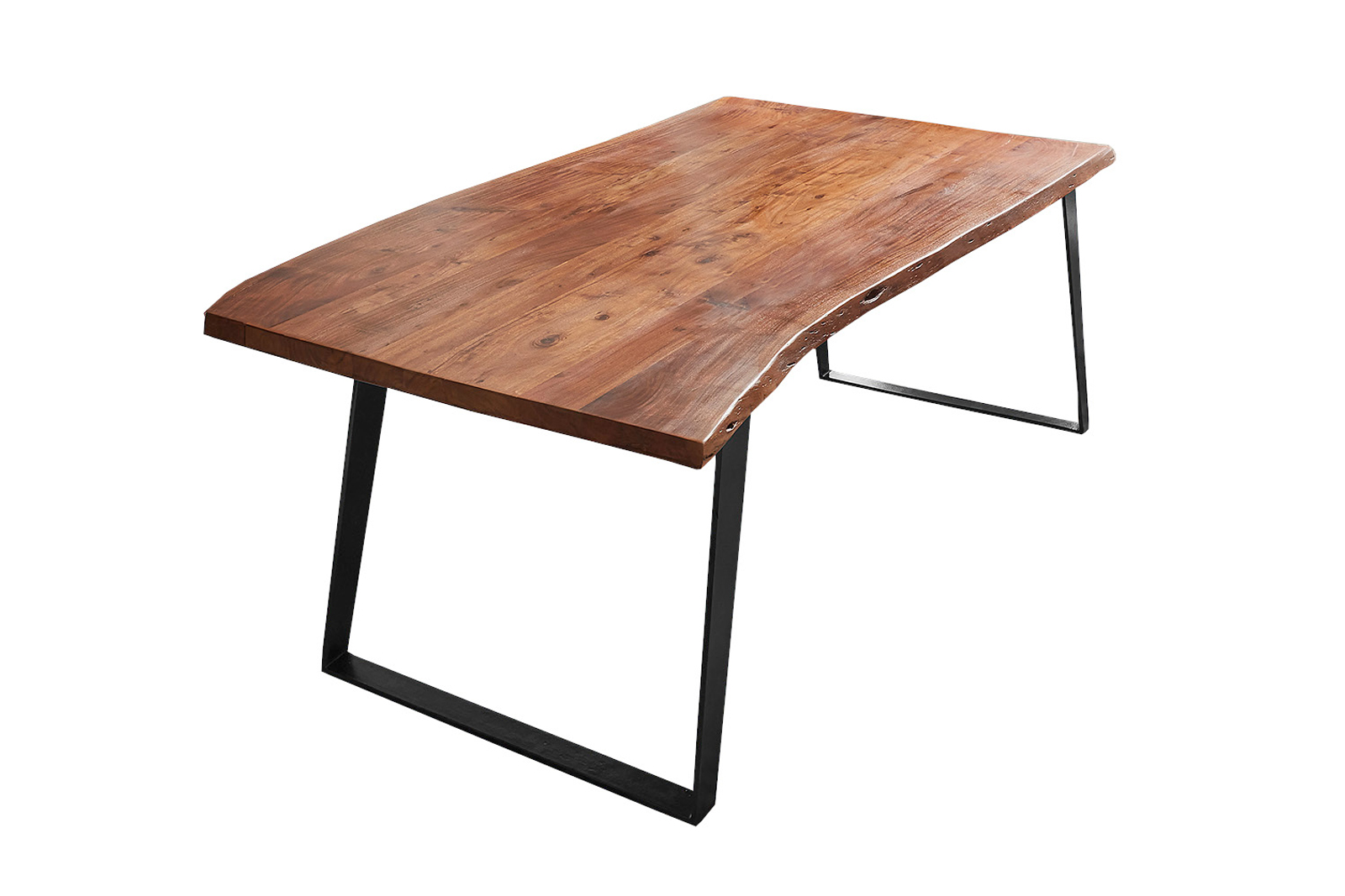 Esstisch Baumkante massiv Akazie nussbaum 120 x 80 schwarz Havanna – Bild 2