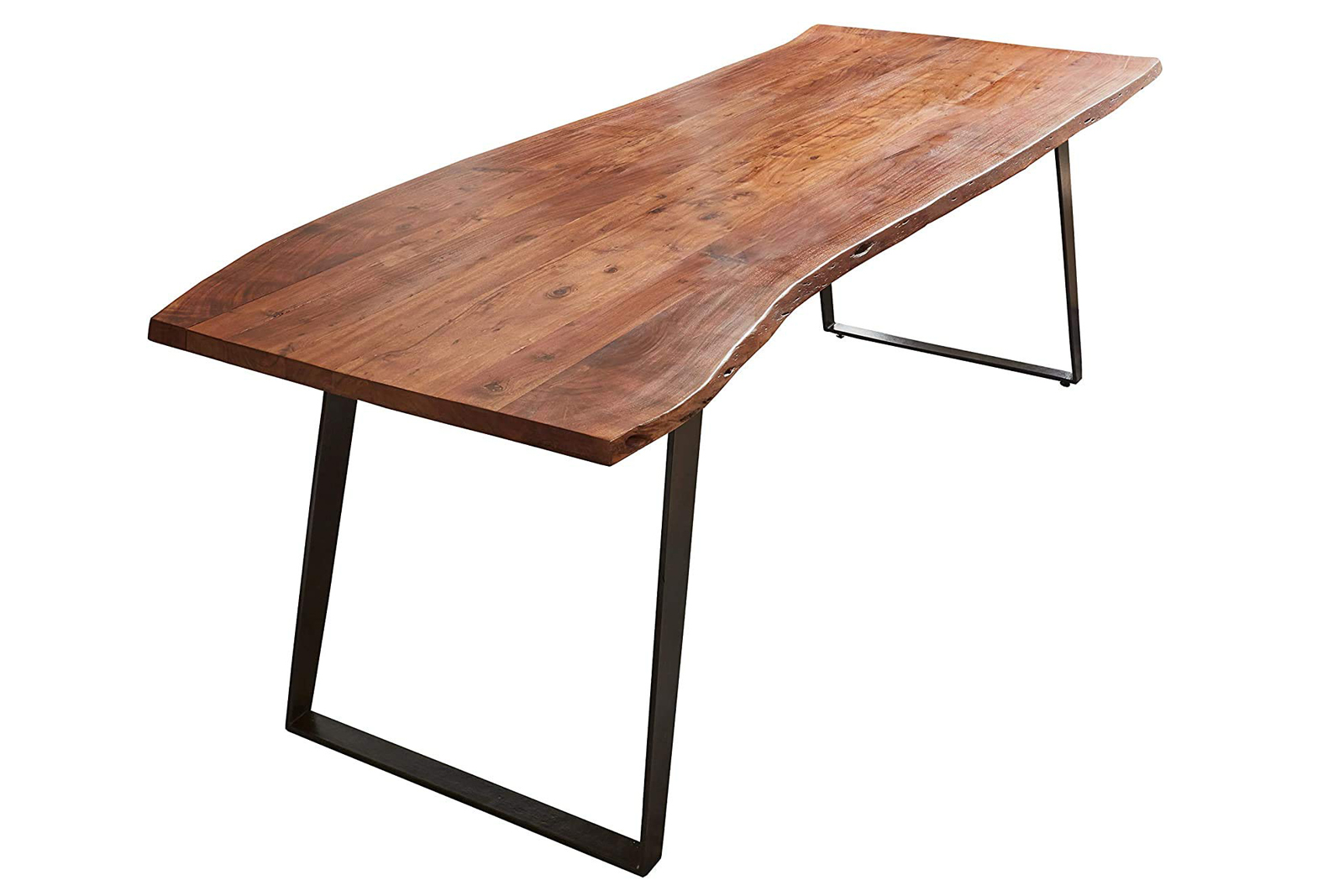 Esstisch Baumkante massiv Akazie nussbaum 200 x 100 schwarz Havanna – Bild 2